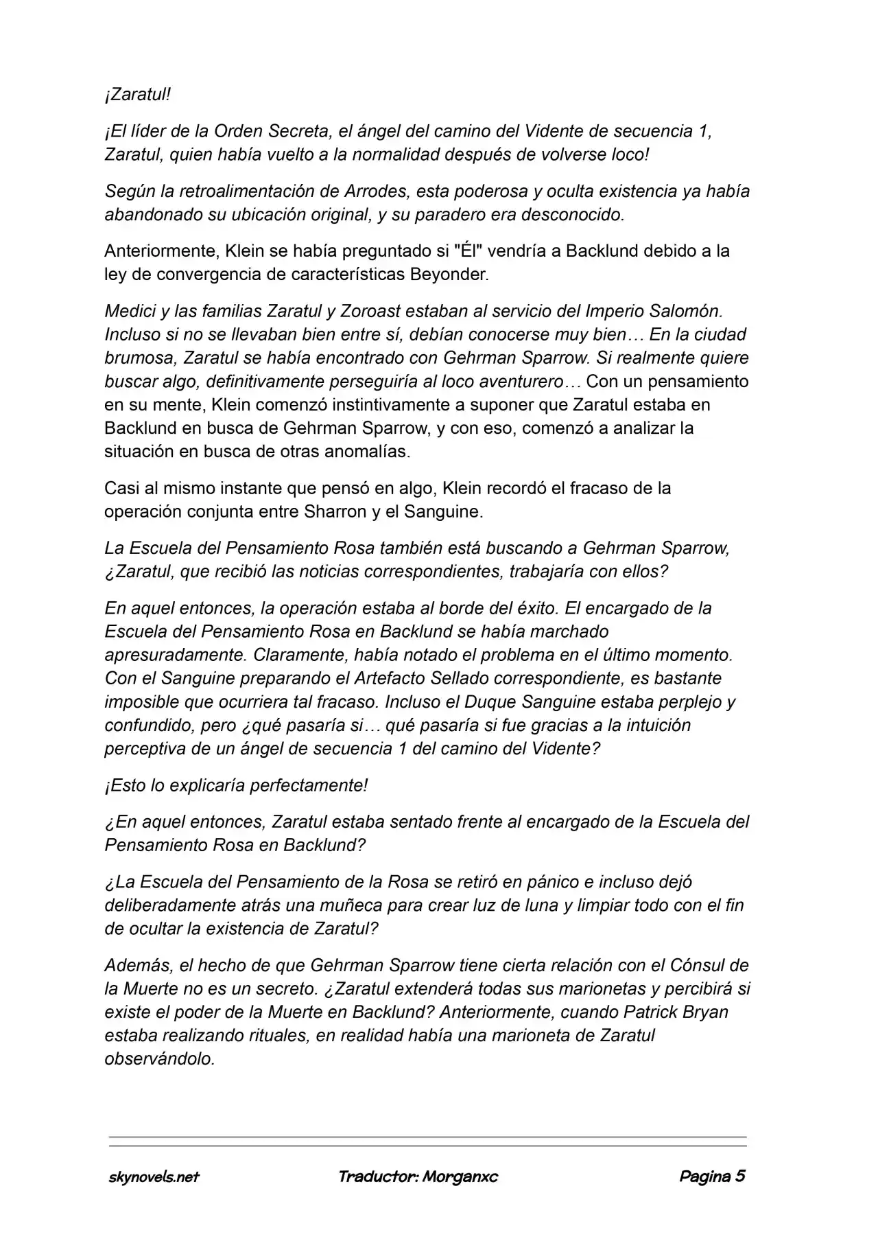 Lord Of The Mysteries (Novela) - Capítulo 1085 - Página 5 - LectorTMOo