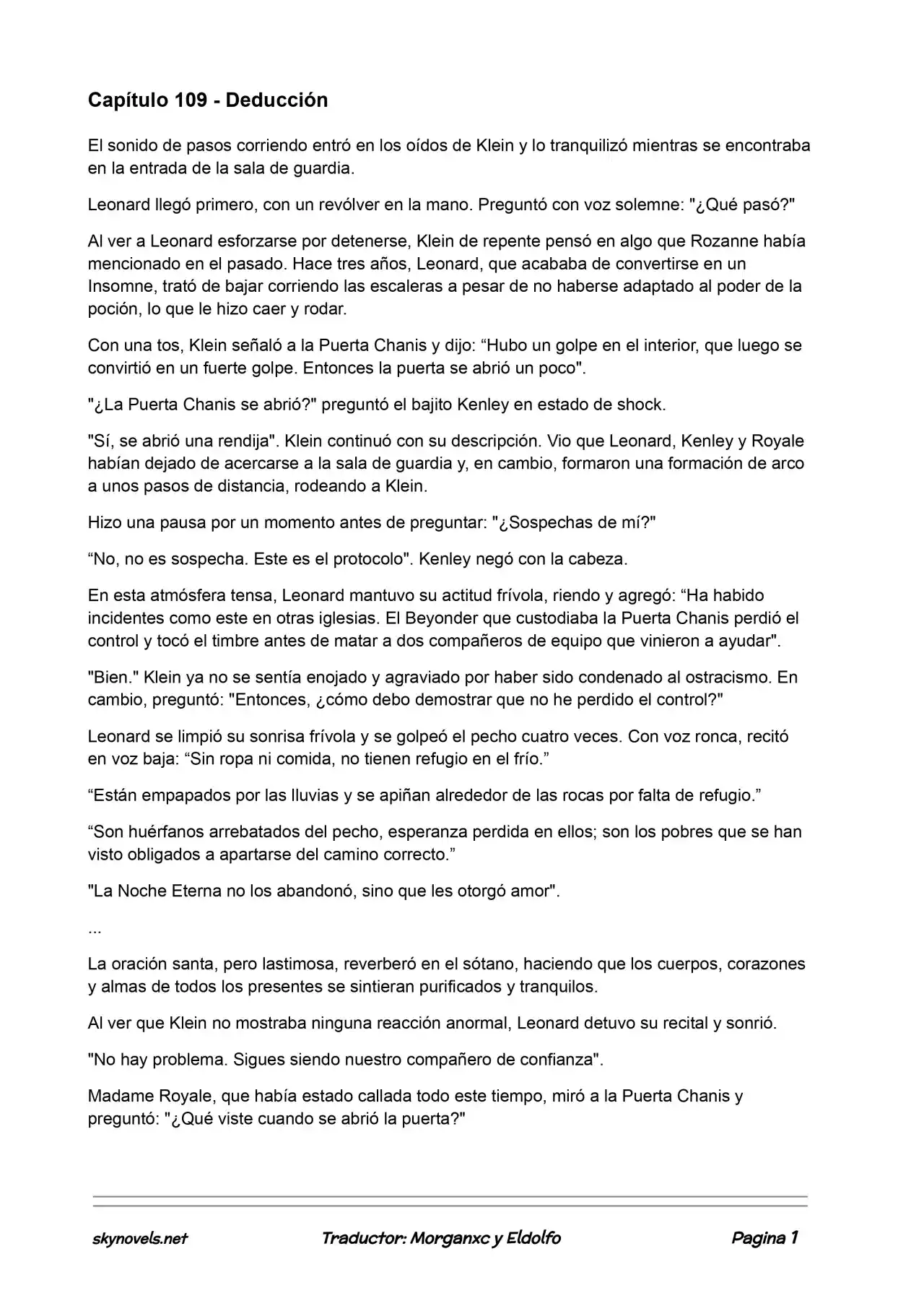 Lord Of The Mysteries (Novela) - Capítulo 109 - Página 1 - LectorTMOo