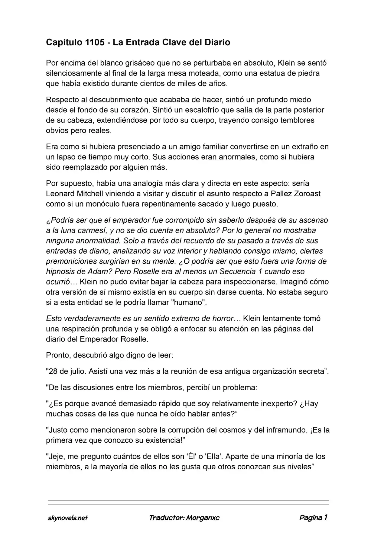 Lord Of The Mysteries (Novela) - Capítulo 1105 - Página 1 - LectorTMOo