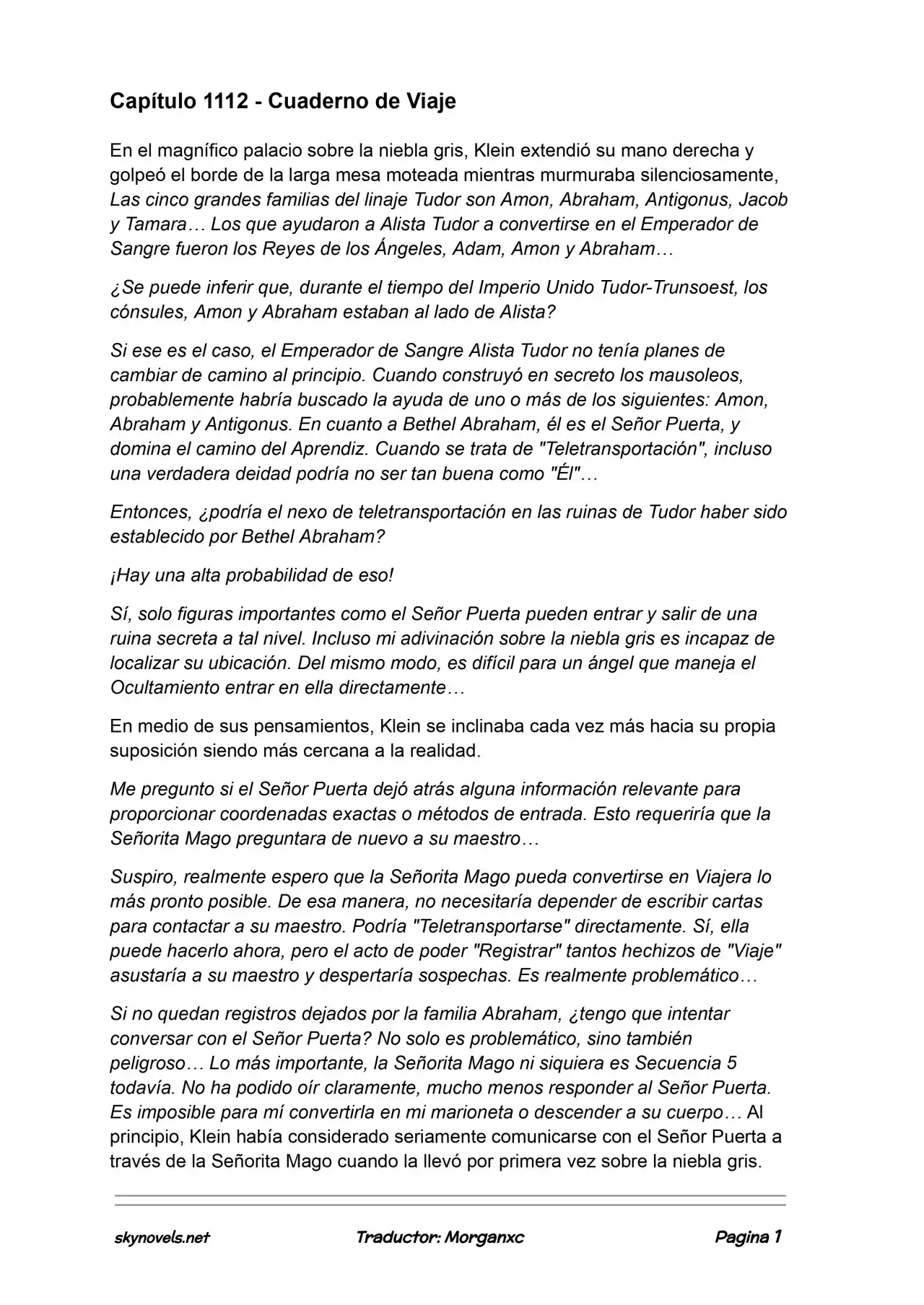 Lord Of The Mysteries (Novela) - Capítulo 1112 - Página 1 - LectorTMOo