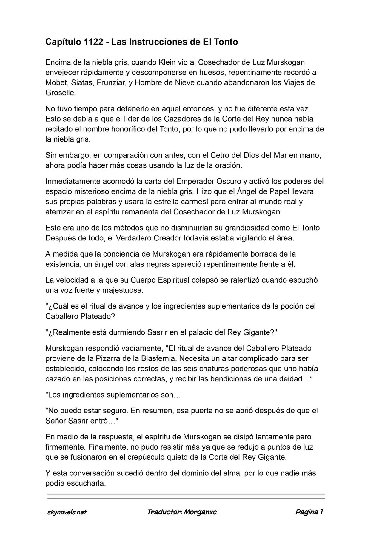 Lord Of The Mysteries (Novela) - Capítulo 1122 - Página 1 - LectorTMOo