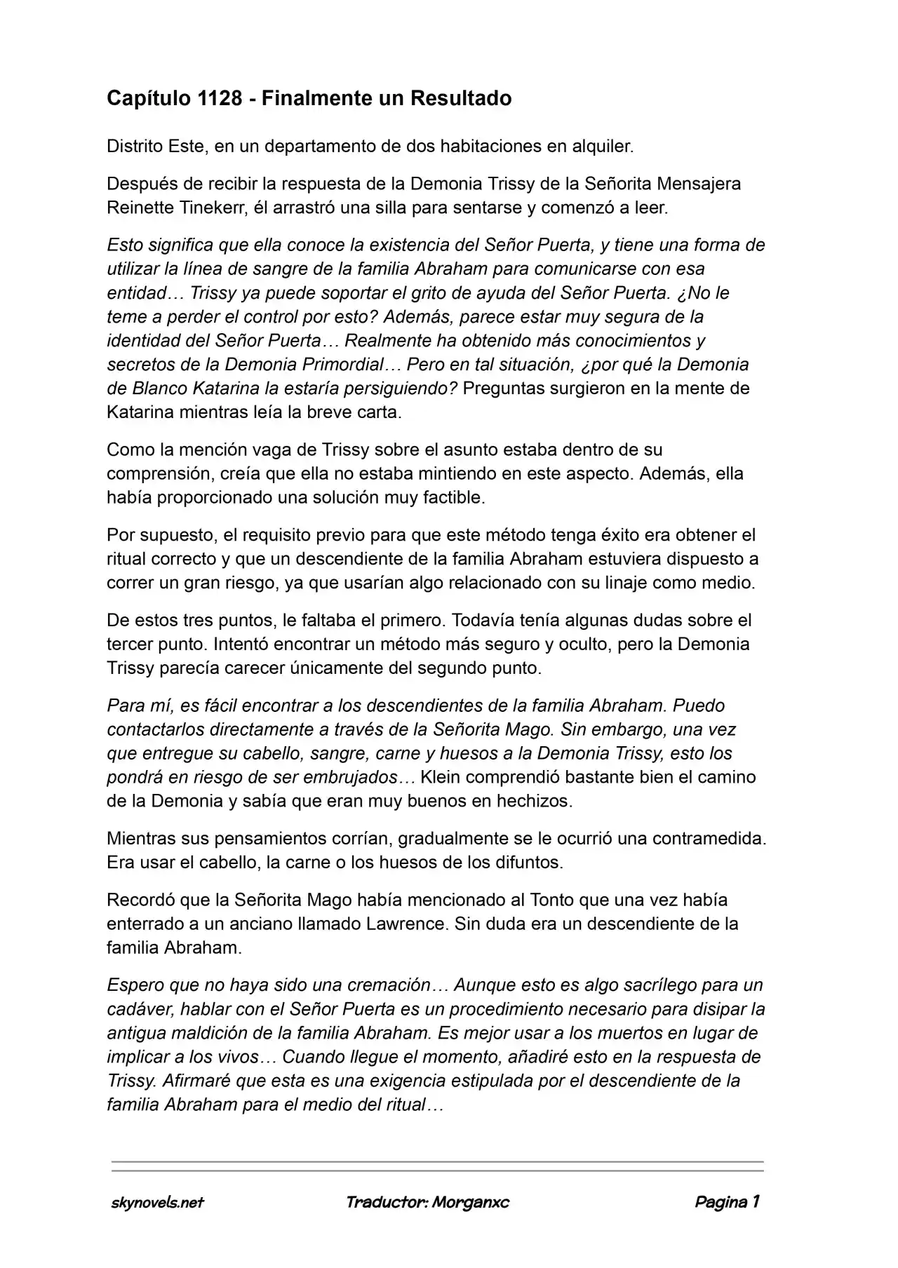 Lord Of The Mysteries (Novela) - Capítulo 1128 - Página 1 - LectorTMOo