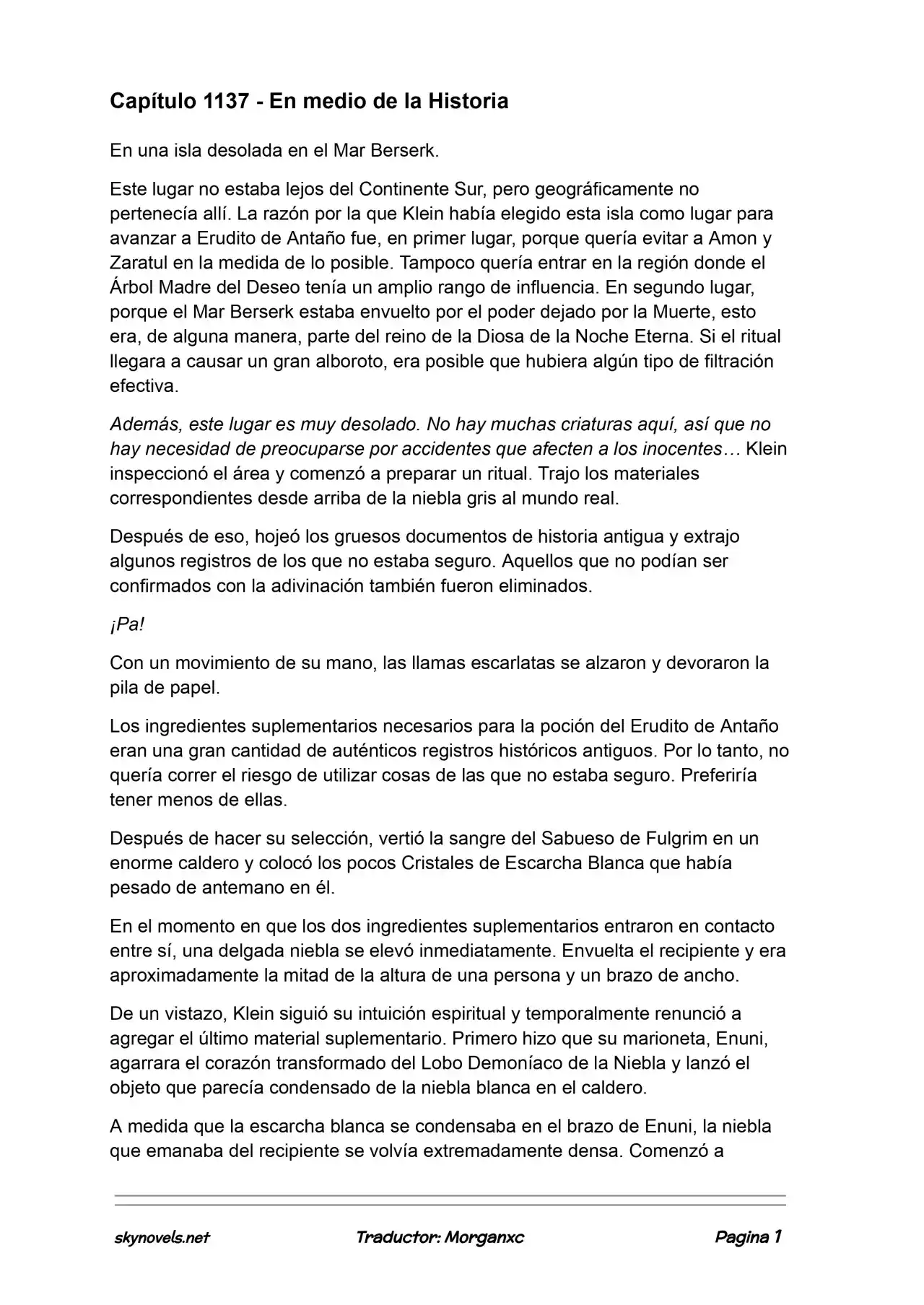 Lord Of The Mysteries (Novela) - Capítulo 1137 - Página 1 - LectorTMOo