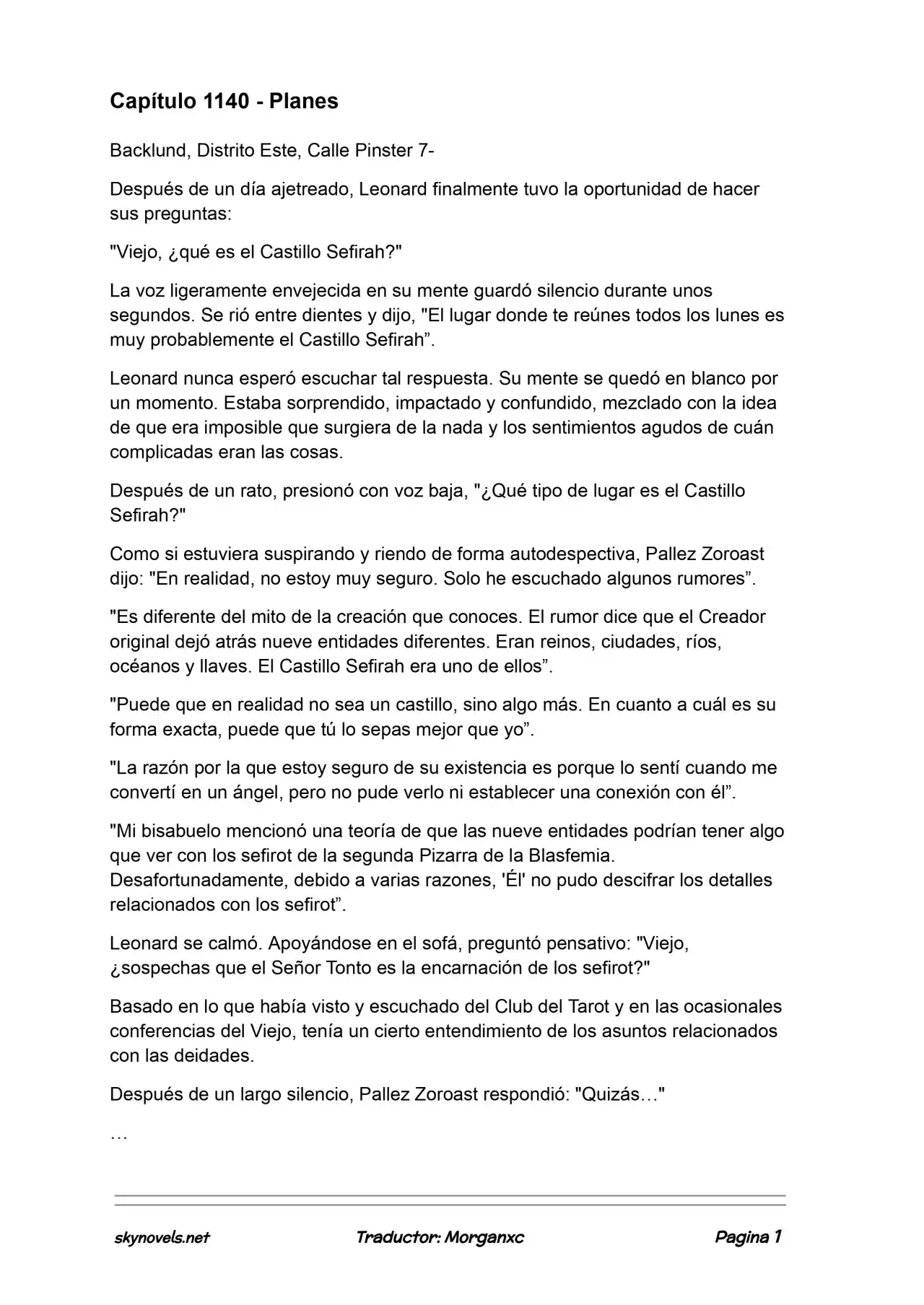 Lord Of The Mysteries (Novela) - Capítulo 1140 - Página 1 - LectorTMOo