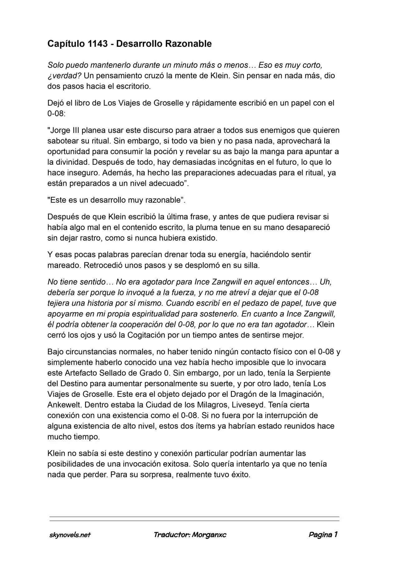 Lord Of The Mysteries (Novela) - Capítulo 1143 - Página 1 - LectorTMOo