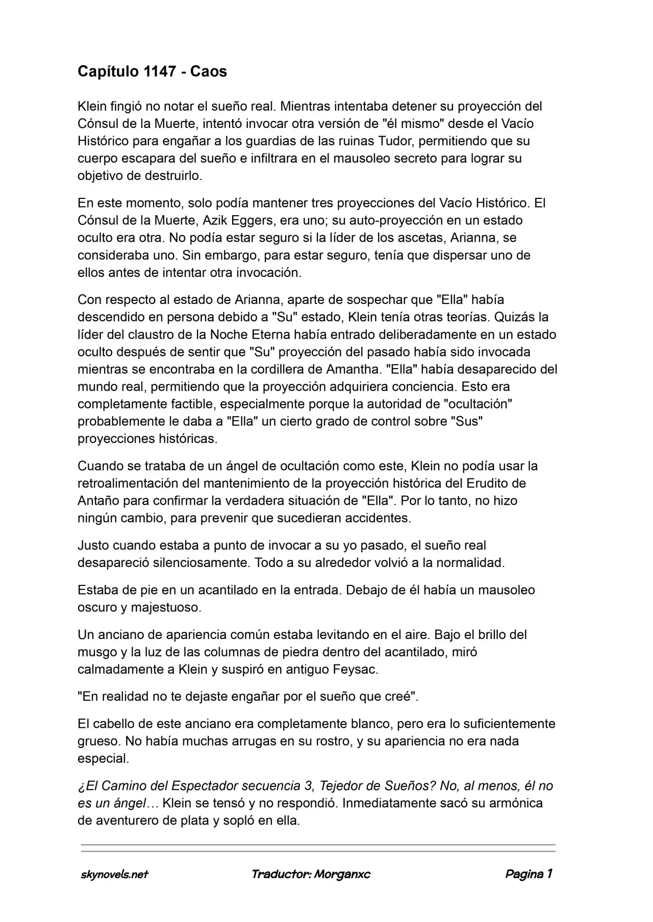 Lord Of The Mysteries (Novela) - Capítulo 1147 - Página 1 - LectorTMOo