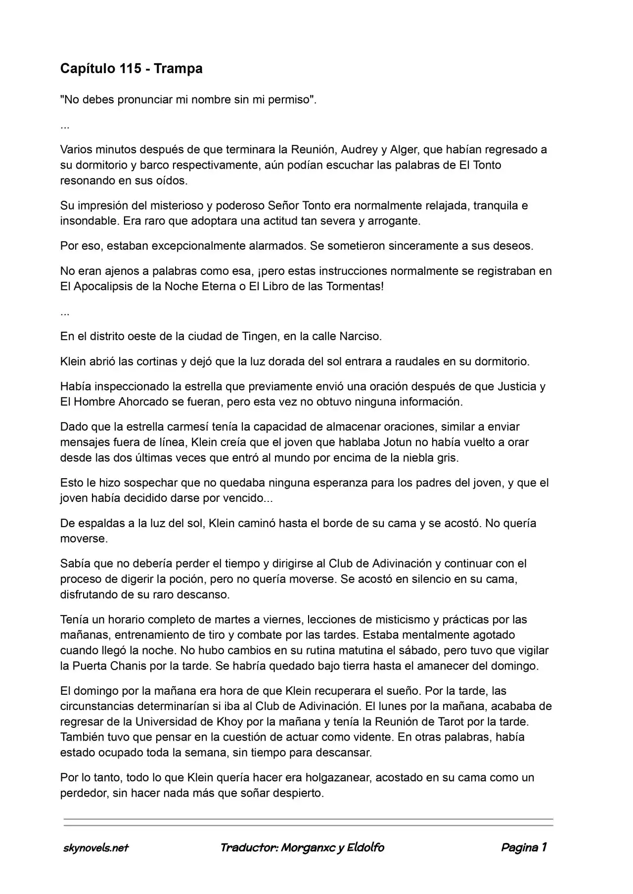 Lord Of The Mysteries (Novela) - Capítulo 115 - Página 1 - LectorTMOo