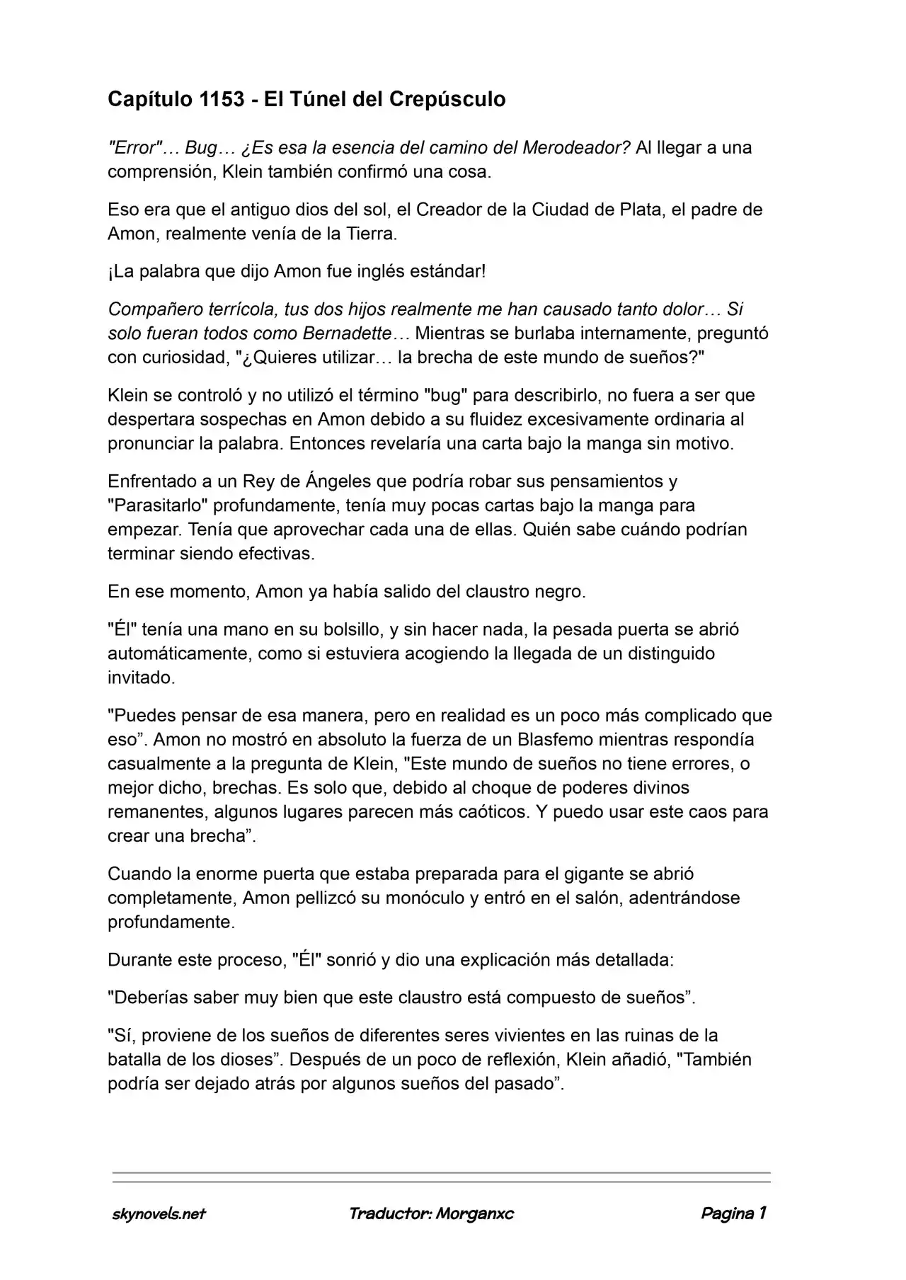 Lord Of The Mysteries (Novela) - Capítulo 1153 - Página 1 - LectorTMOo