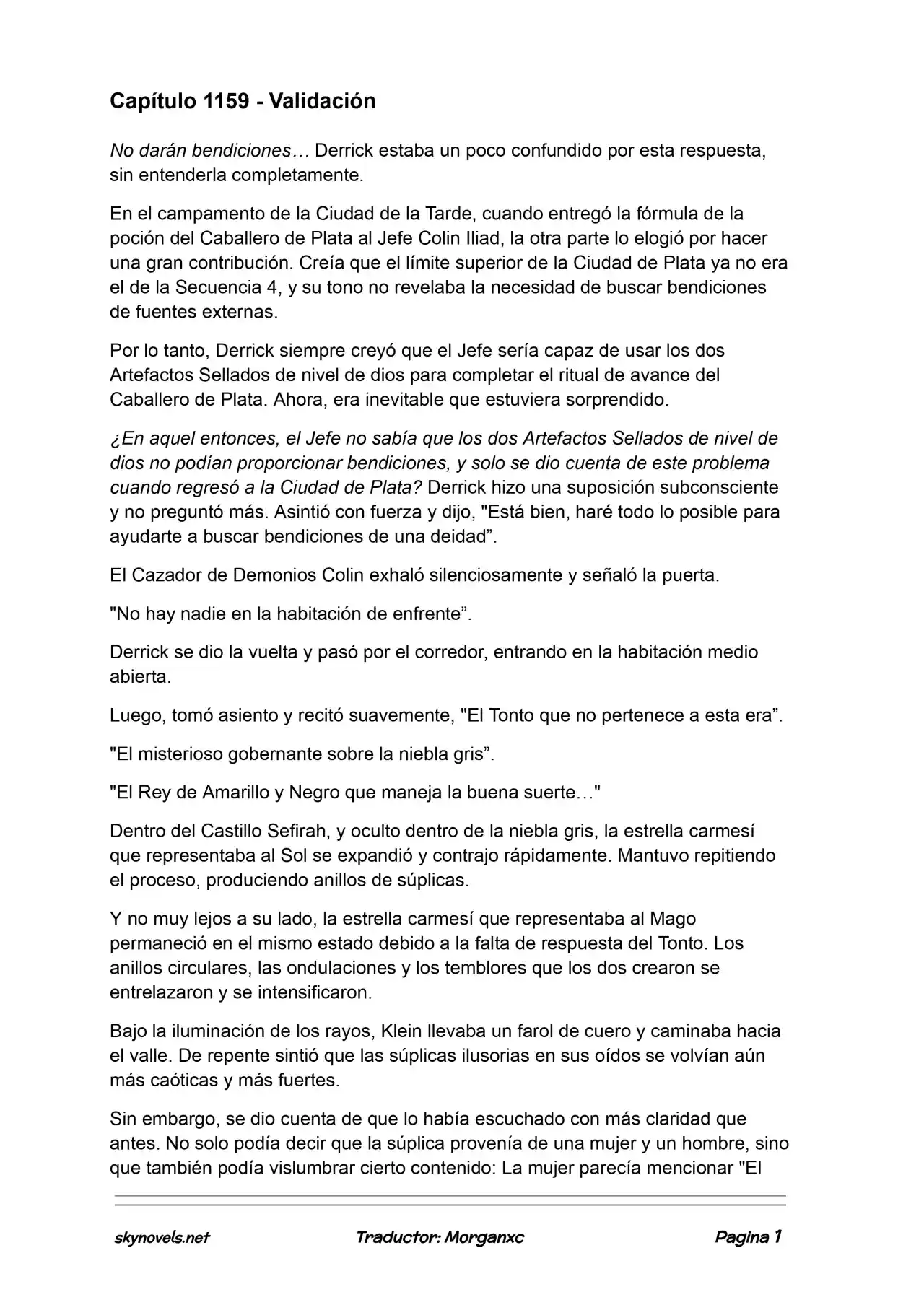 Lord Of The Mysteries (Novela) - Capítulo 1159 - Página 1 - LectorTMOo
