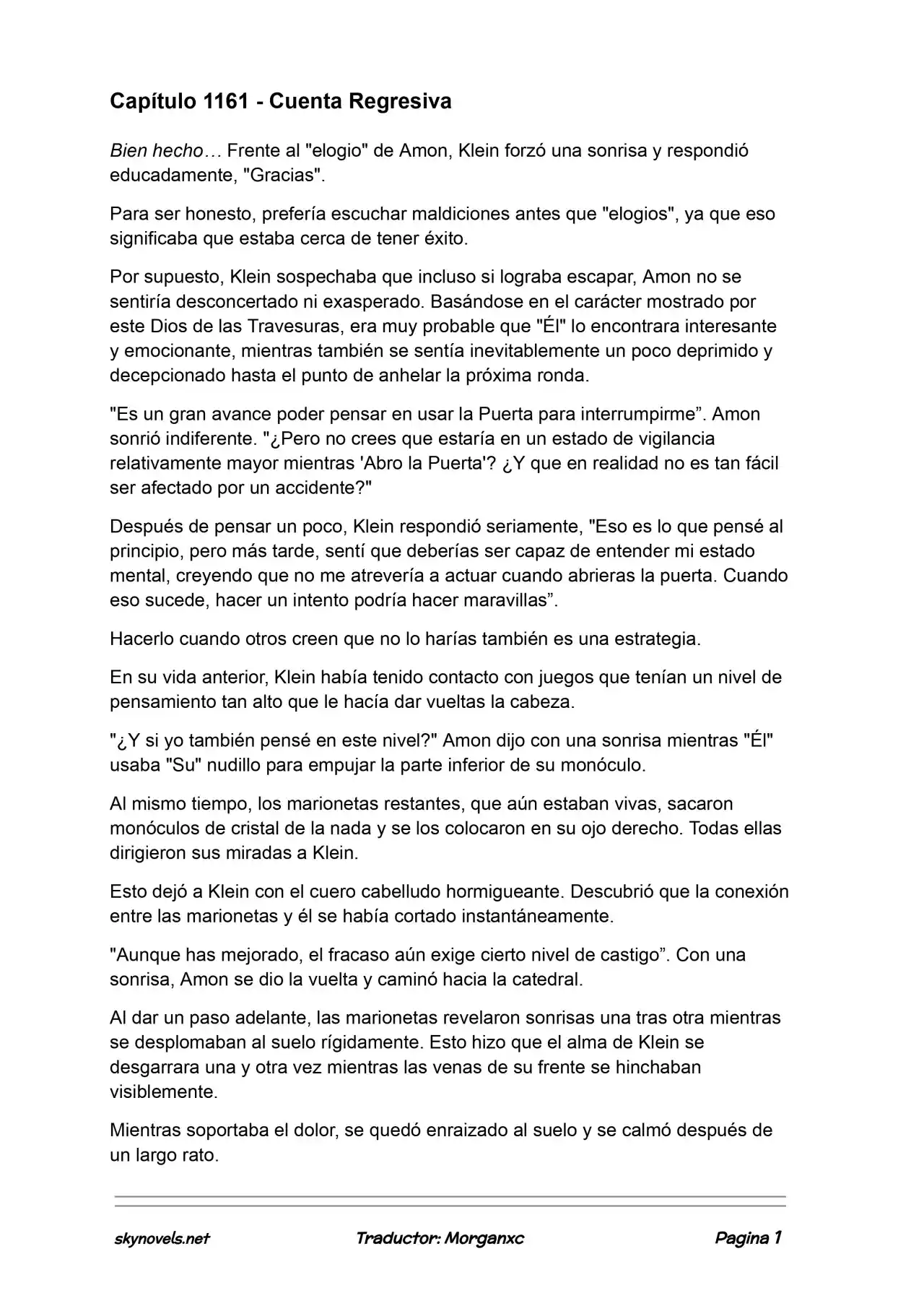Lord Of The Mysteries (Novela) - Capítulo 1161 - Página 1 - LectorTMOo