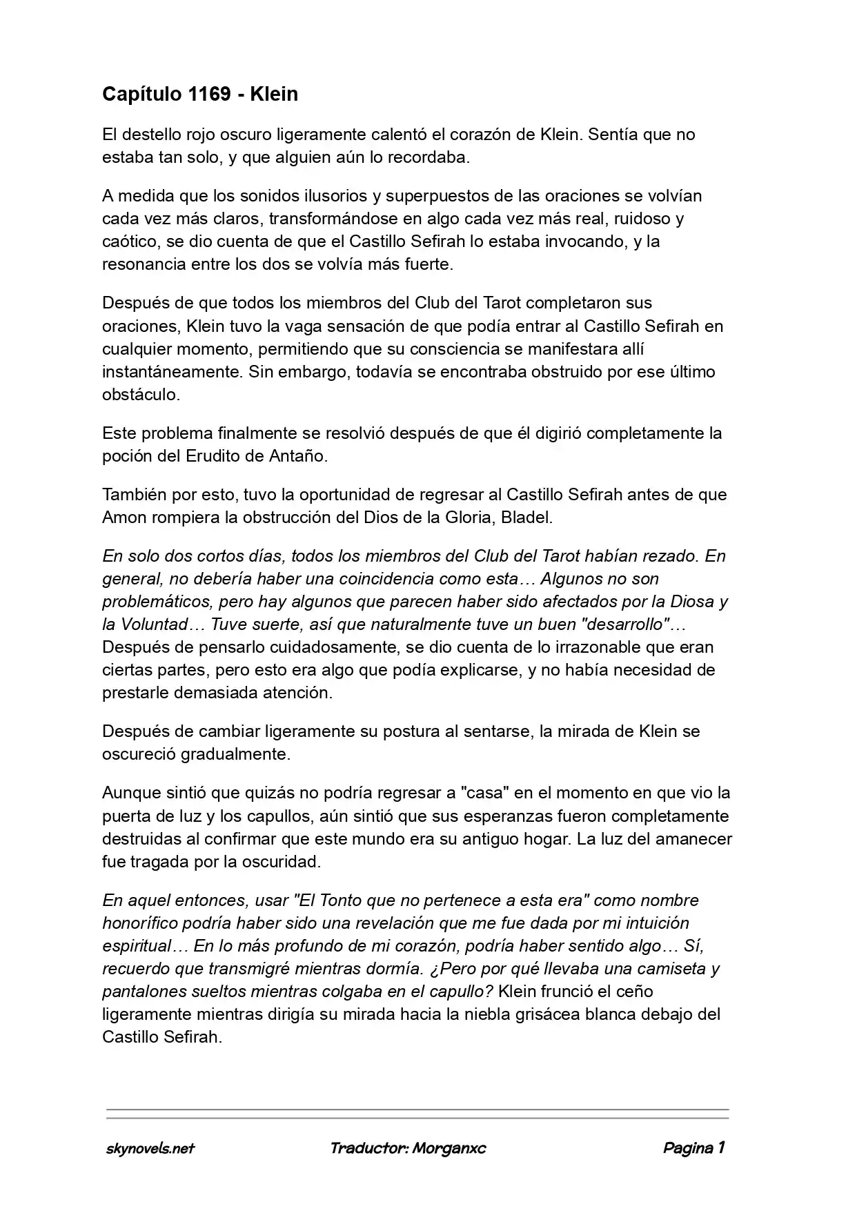 Lord Of The Mysteries (Novela) - Capítulo 1169 - Página 1 - LectorTMOo