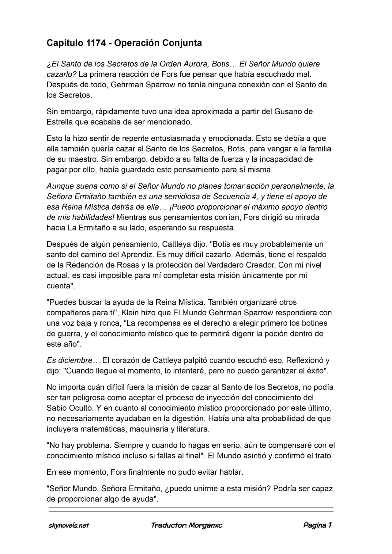 Lord Of The Mysteries (Novela) - Capítulo 1174 - Página 1 - LectorTMOo
