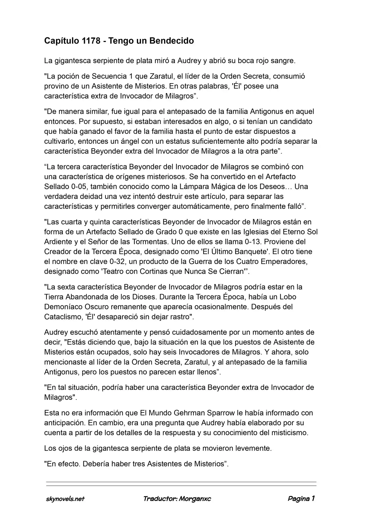 Lord Of The Mysteries (Novela) - Capítulo 1178 - Página 1 - LectorTMOo