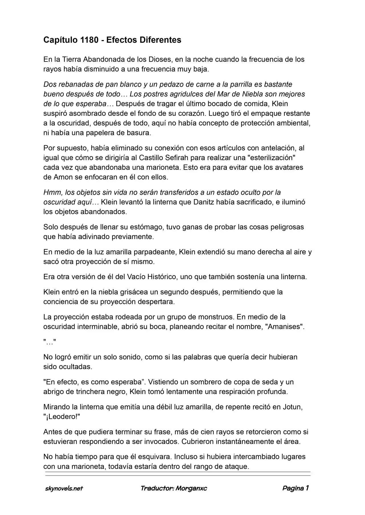 Lord Of The Mysteries (Novela) - Capítulo 1180 - Página 1 - LectorTMOo