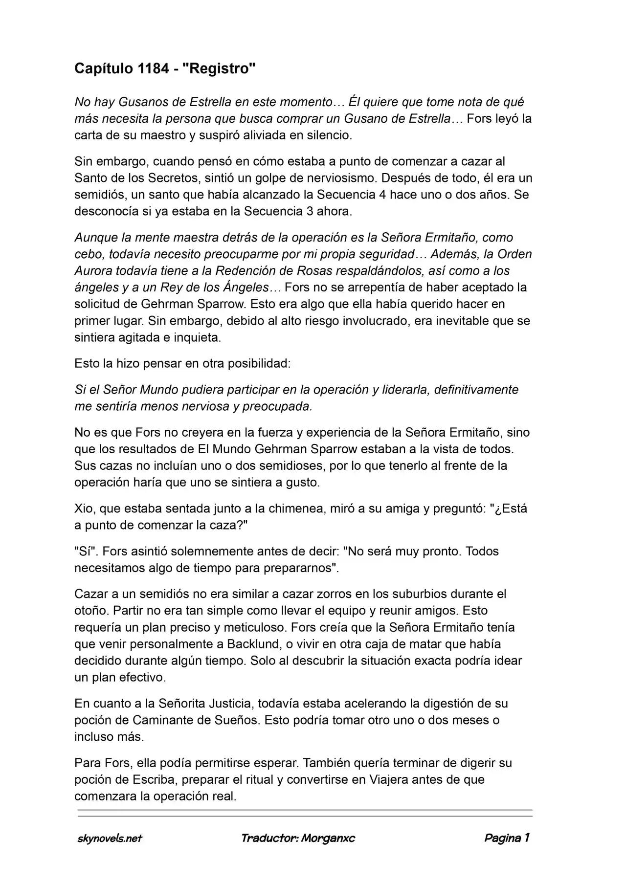 Lord Of The Mysteries (Novela) - Capítulo 1184 - Página 1 - LectorTMOo