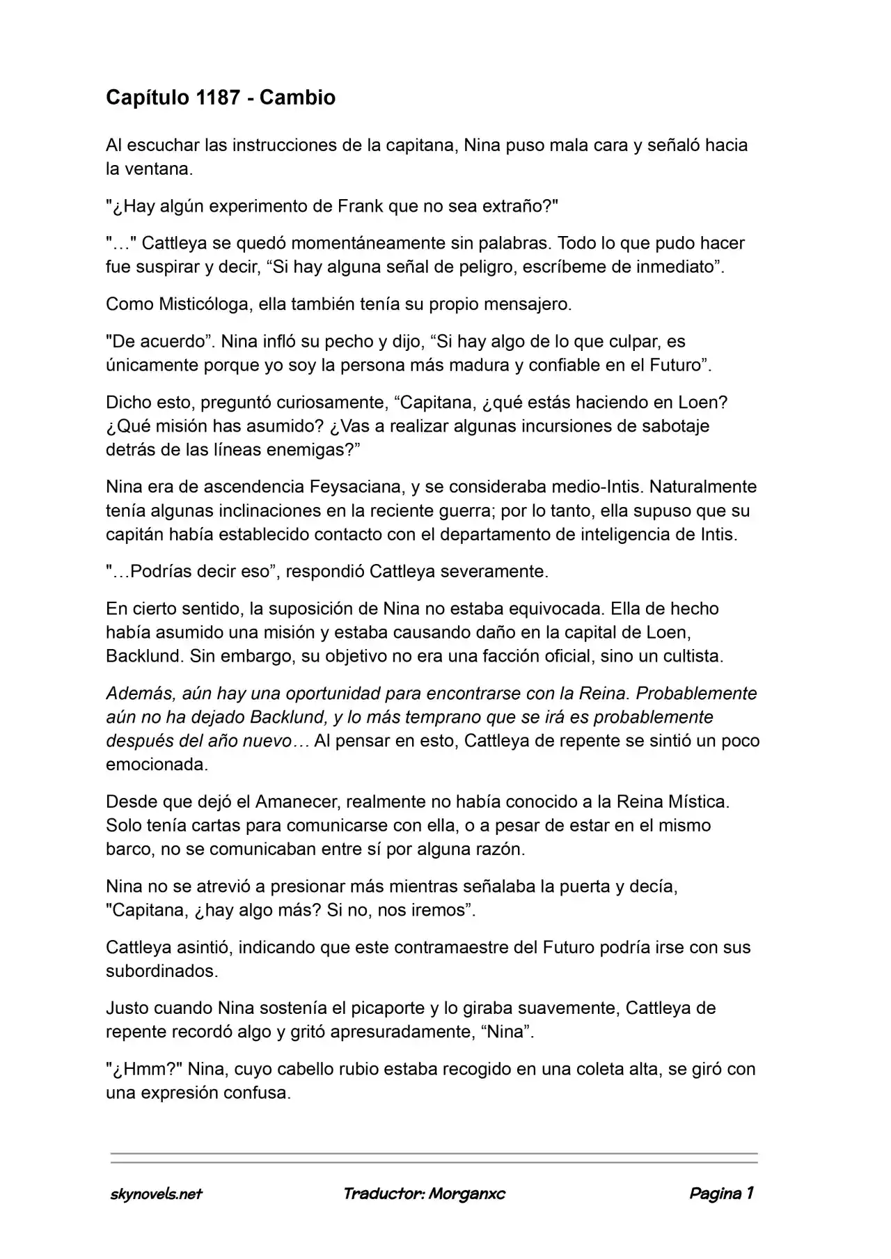 Lord Of The Mysteries (Novela) - Capítulo 1187 - Página 1 - LectorTMOo