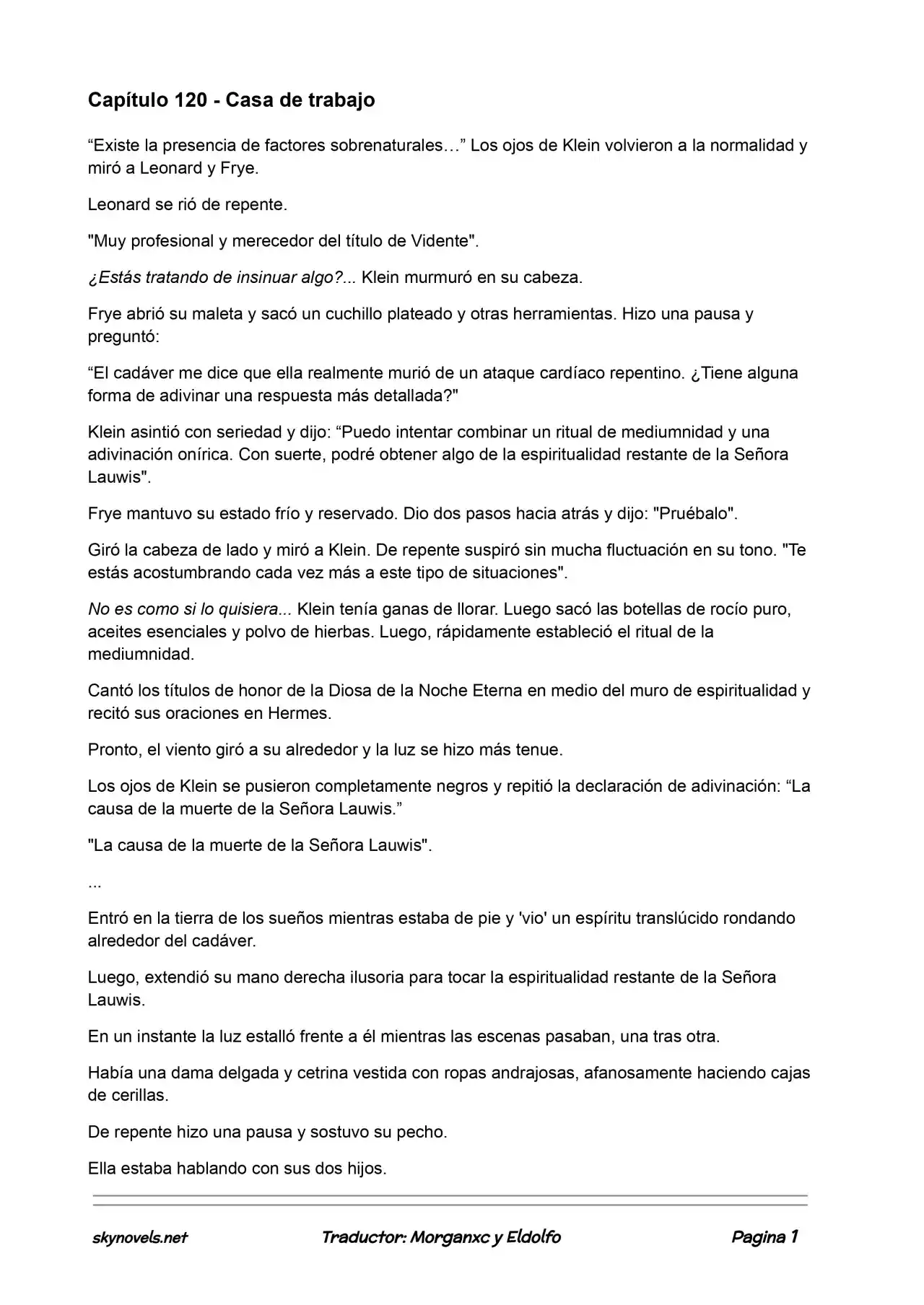 Lord Of The Mysteries (Novela) - Capítulo 120 - Página 1 - LectorTMOo