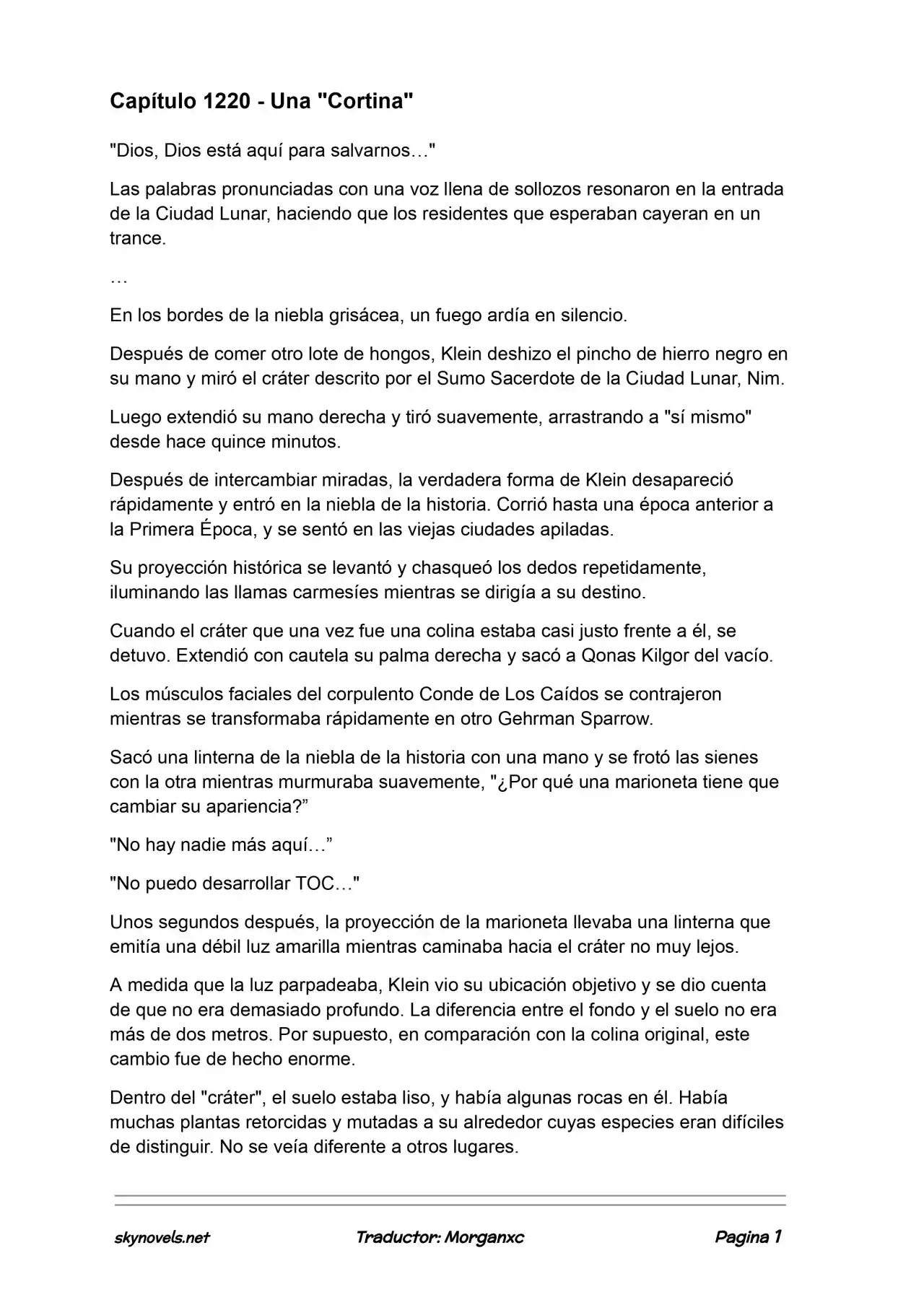 Lord Of The Mysteries (Novela) - Capítulo 1220 - Página 1 - LectorTMOo