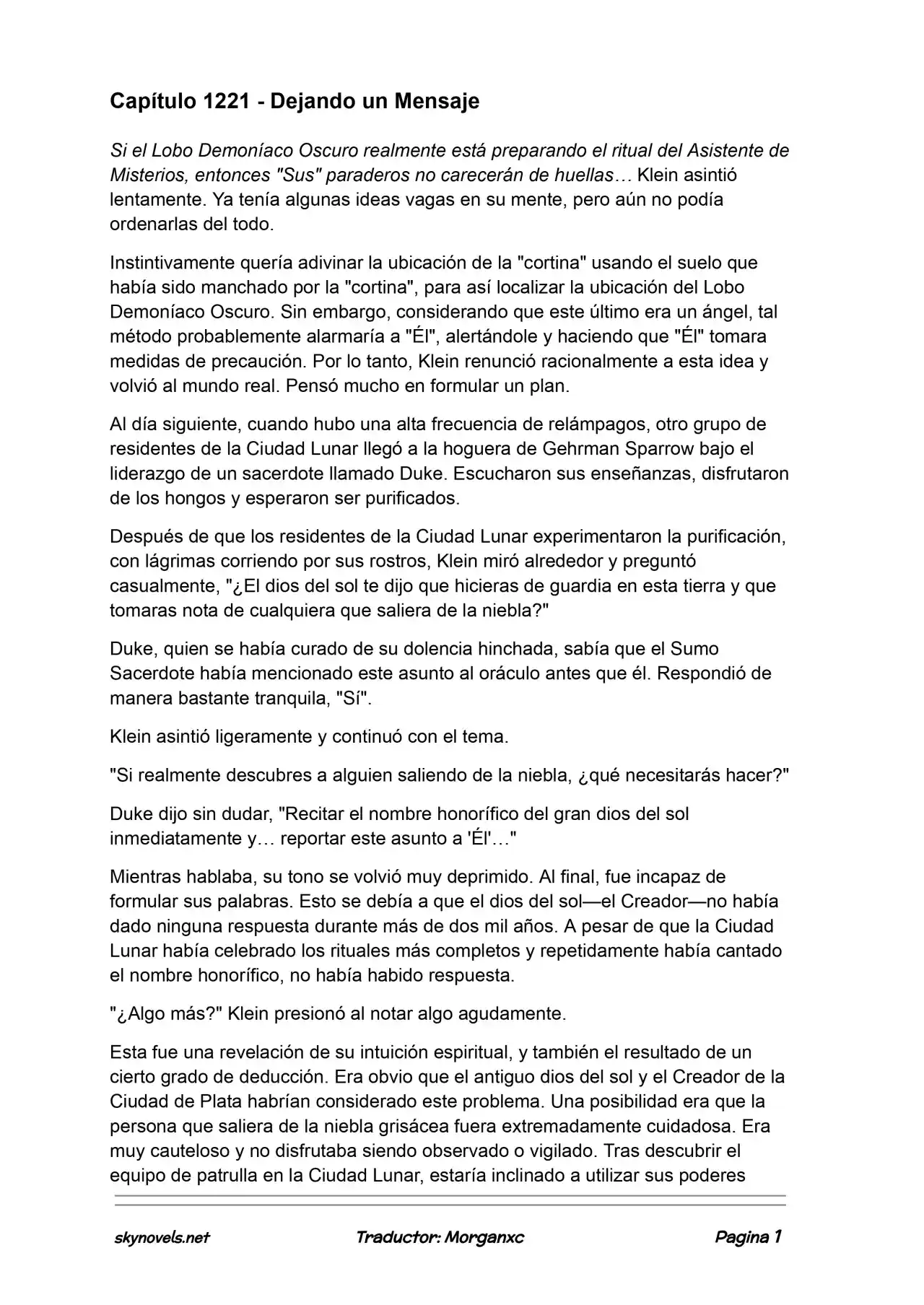 Lord Of The Mysteries (Novela) - Capítulo 1221 - Página 1 - LectorTMOo