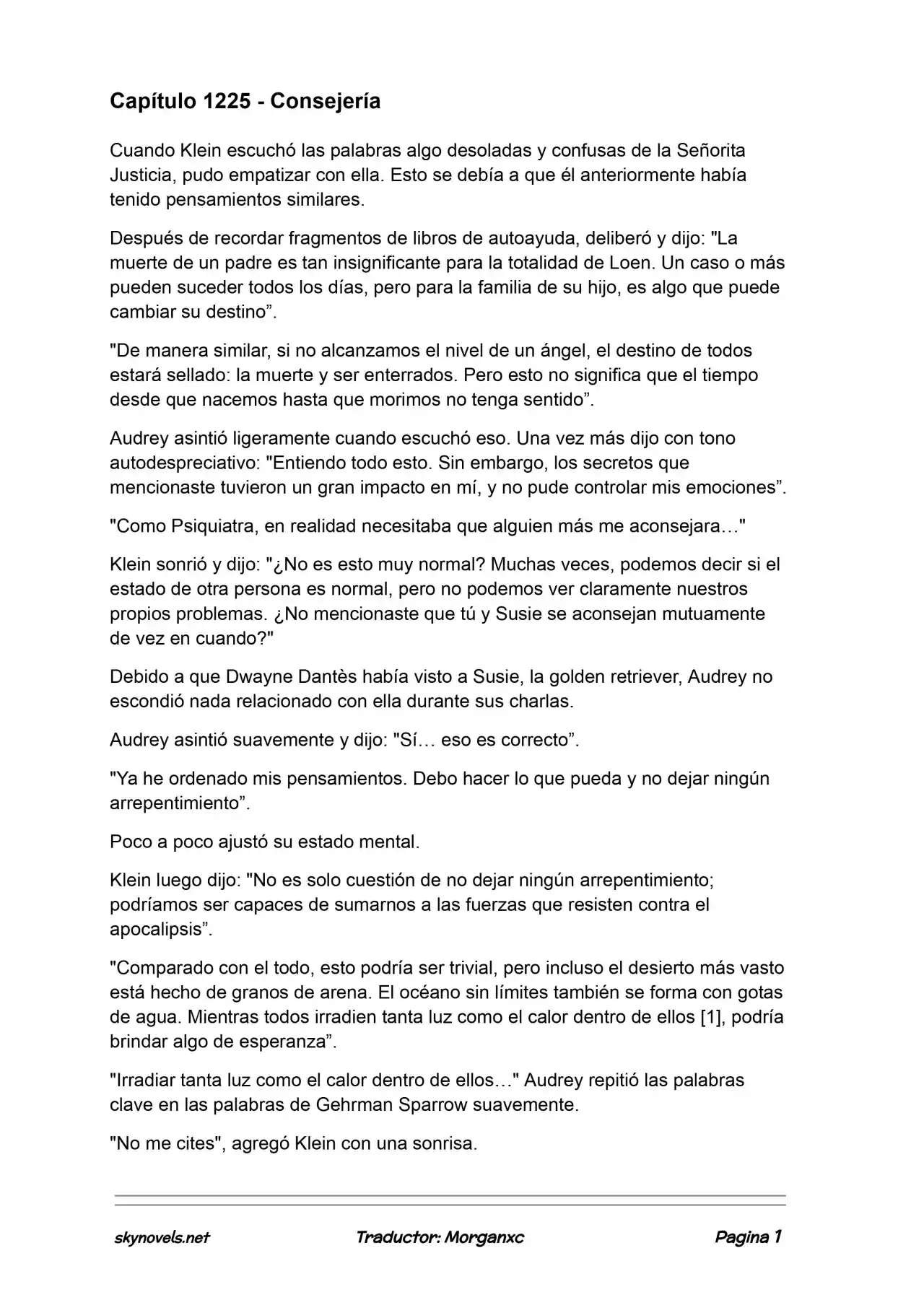 Lord Of The Mysteries (Novela) - Capítulo 1225 - Página 1 - LectorTMOo
