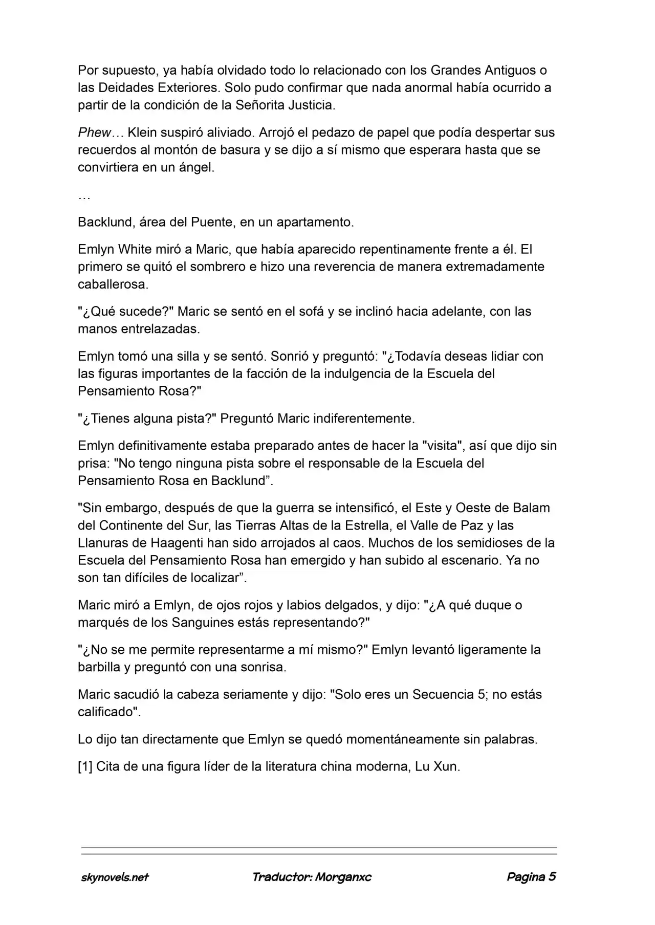 Lord Of The Mysteries (Novela) - Capítulo 1225 - Página 5 - LectorTMOo