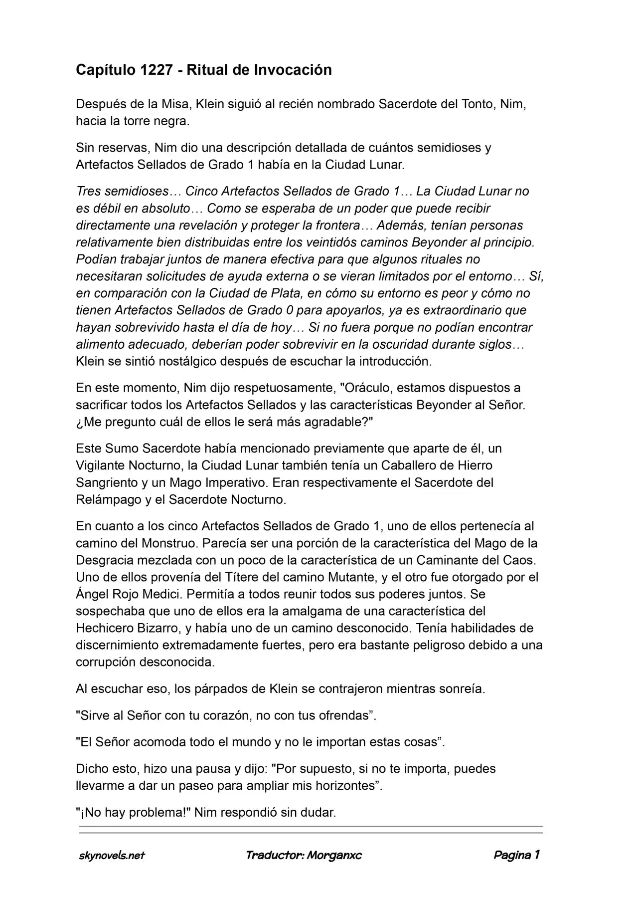 Lord Of The Mysteries (Novela) - Capítulo 1227 - Página 1 - LectorTMOo