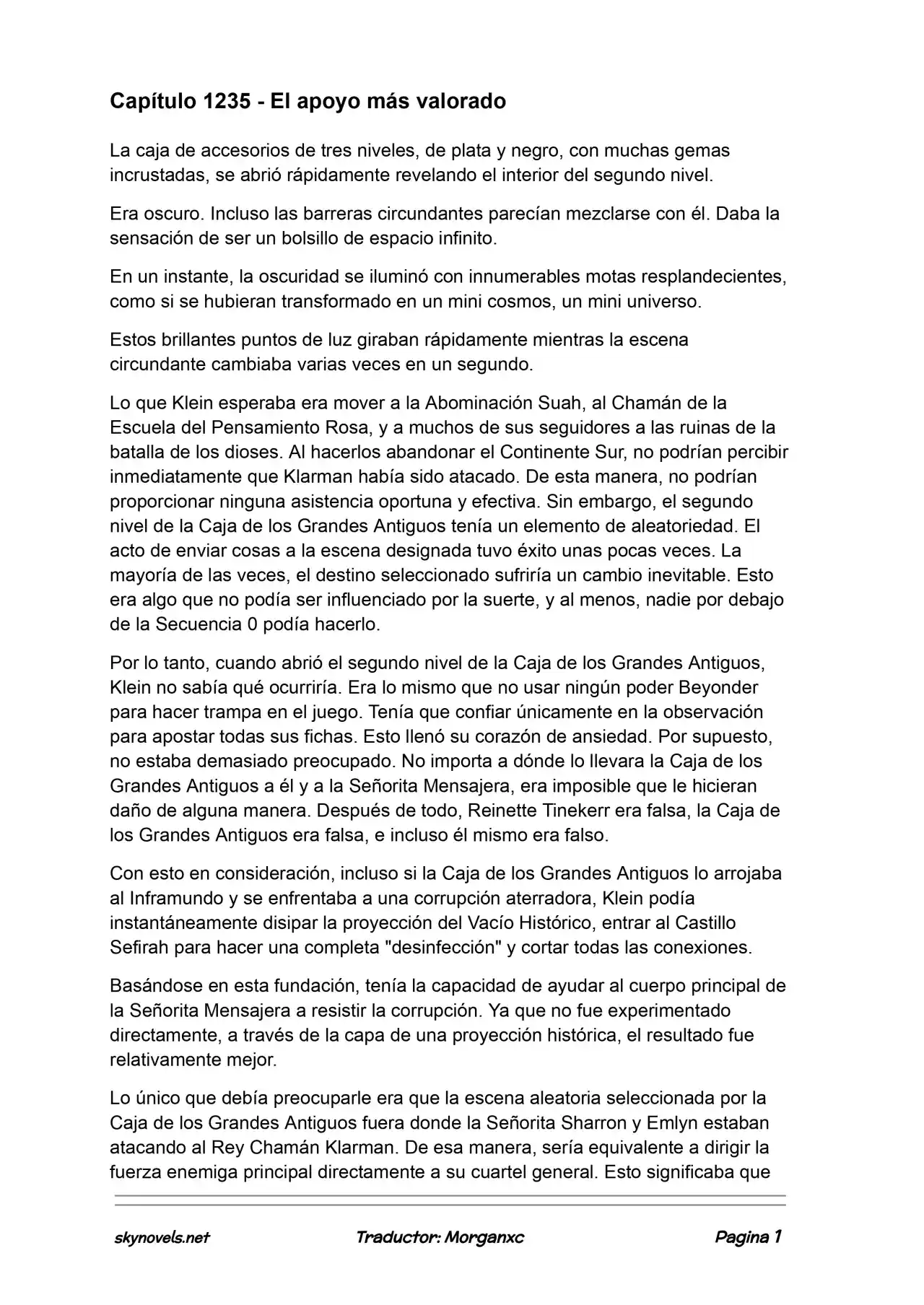 Lord Of The Mysteries (Novela) - Capítulo 1235 - Página 1 - LectorTMOo