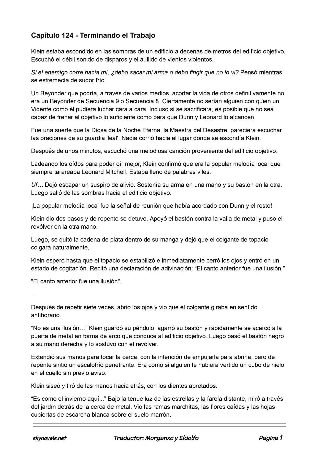 Lord Of The Mysteries (Novela) - Capítulo 124 - Página 1 - LectorTMOo