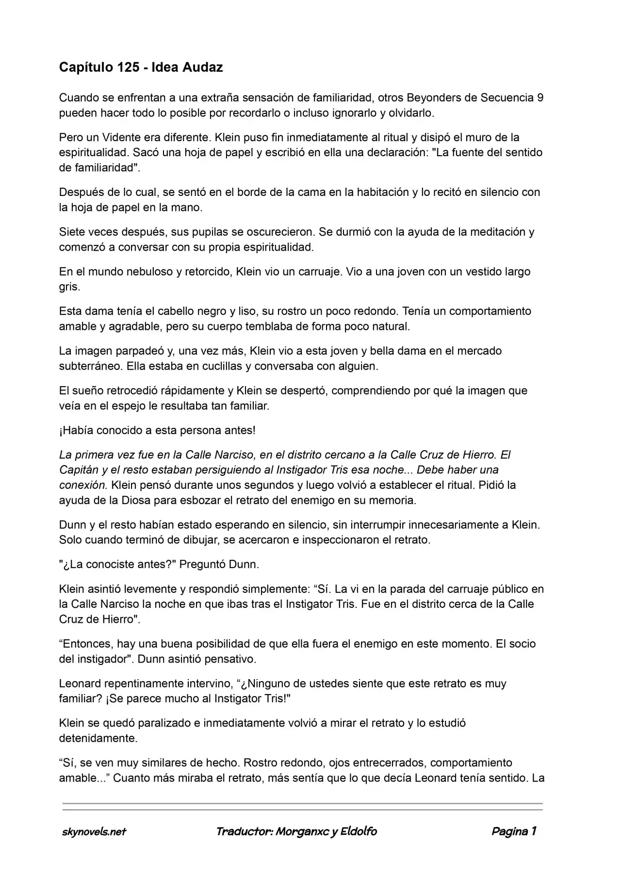 Lord Of The Mysteries (Novela) - Capítulo 125 - Página 1 - LectorTMOo