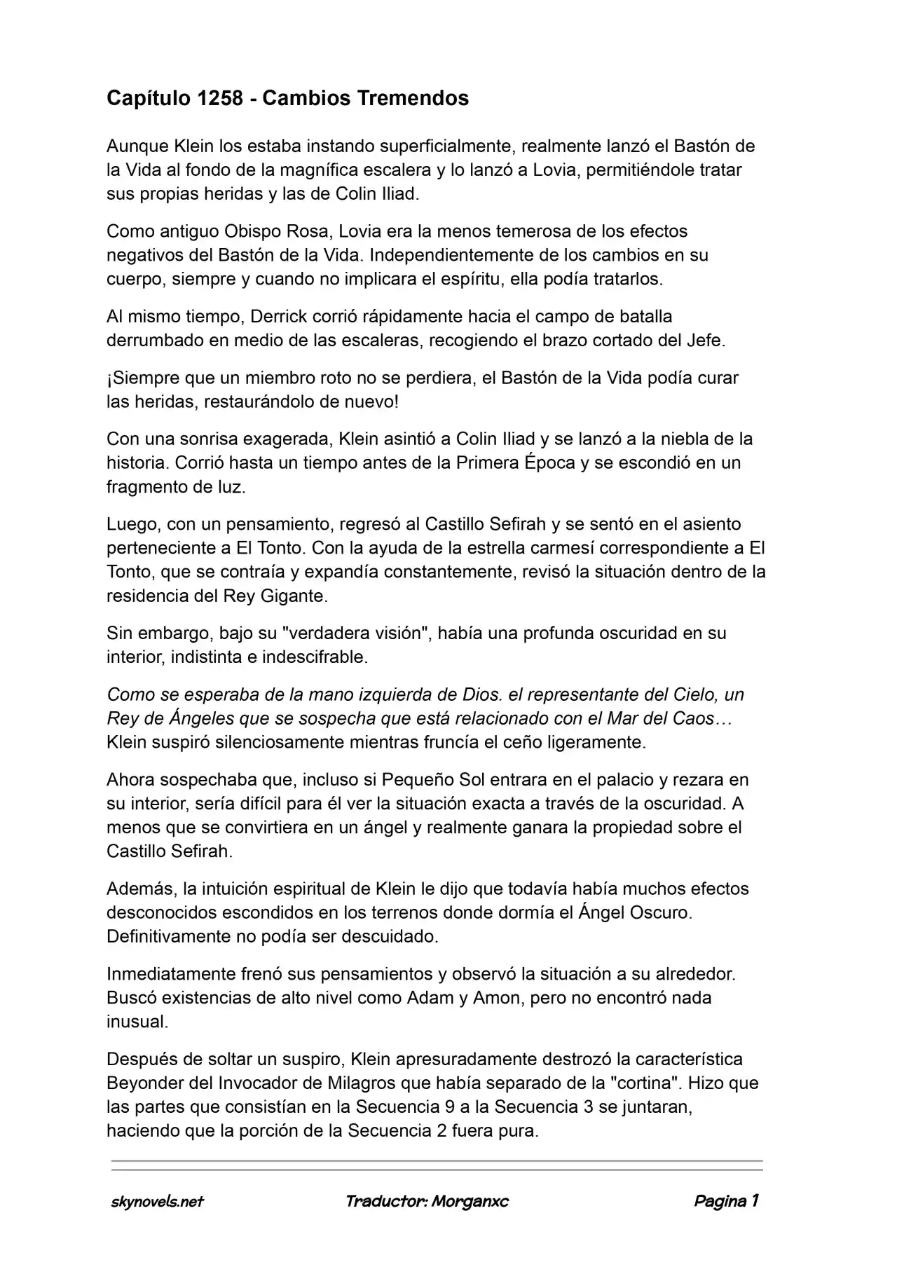 Lord Of The Mysteries (Novela) - Capítulo 1258 - Página 1 - LectorTMOo
