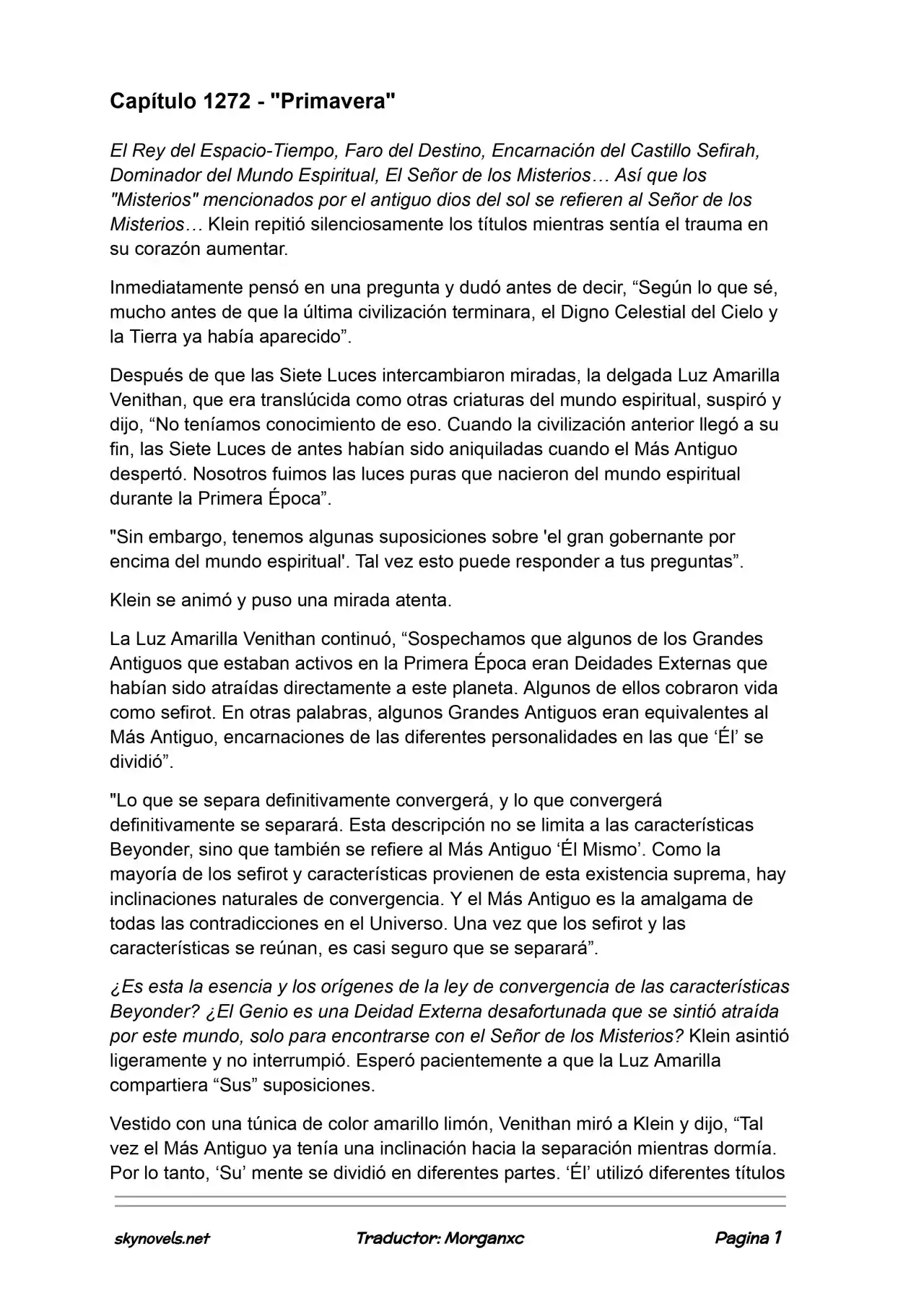 Lord Of The Mysteries (Novela) - Capítulo 1272 - Página 1 - LectorTMOo