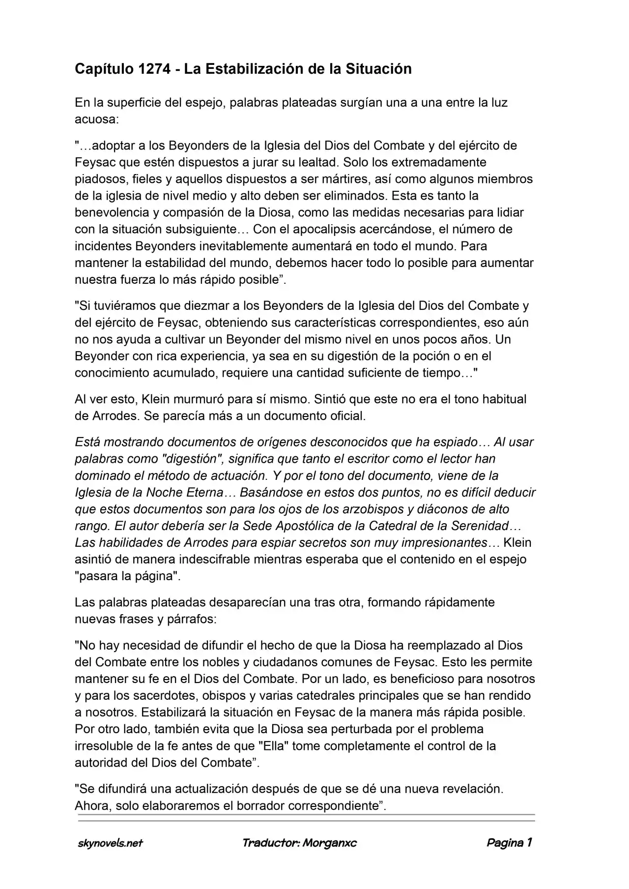 Lord Of The Mysteries (Novela) - Capítulo 1274 - Página 1 - LectorTMOo