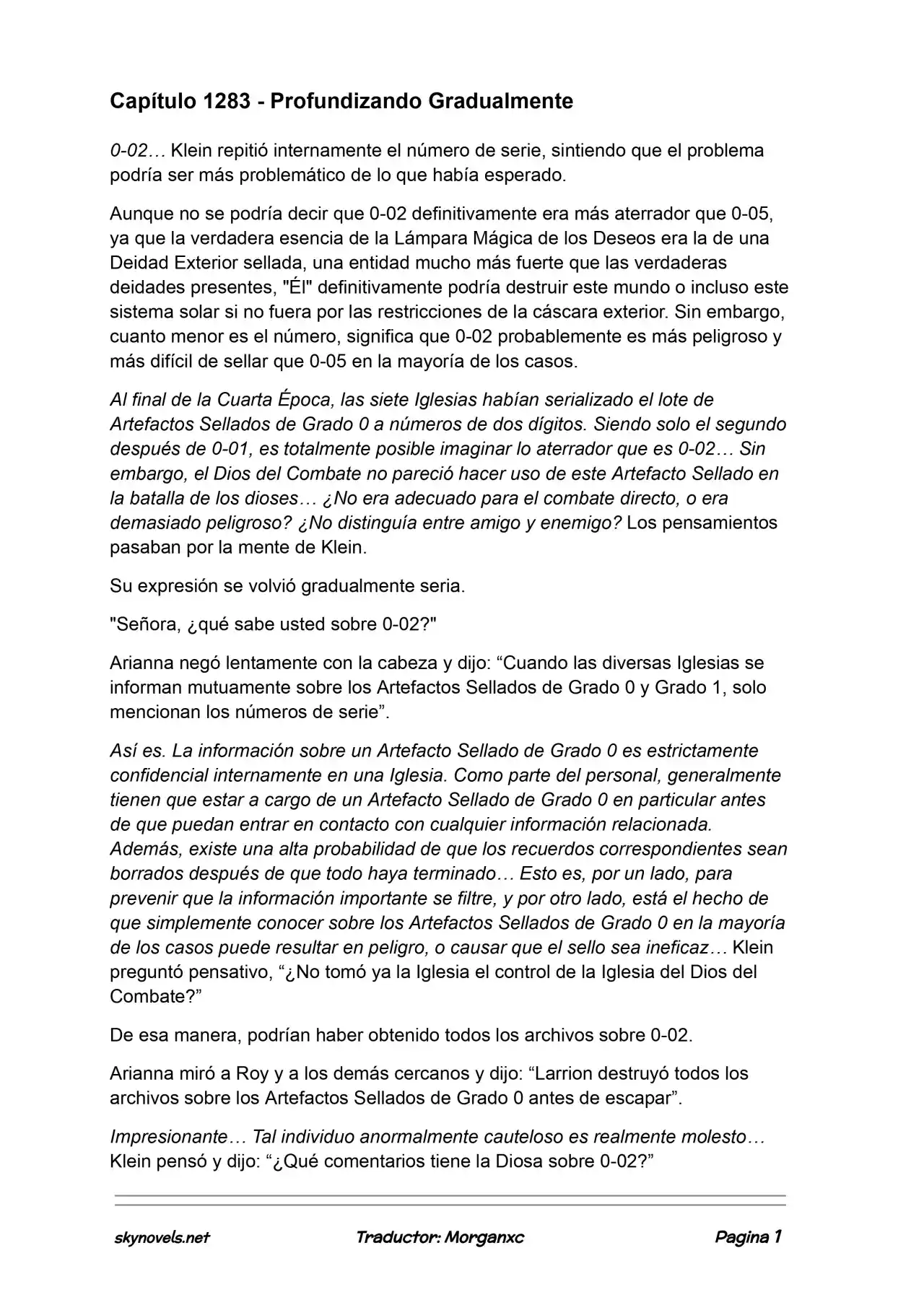 Lord Of The Mysteries (Novela) - Capítulo 1283 - Página 1 - LectorTMOo