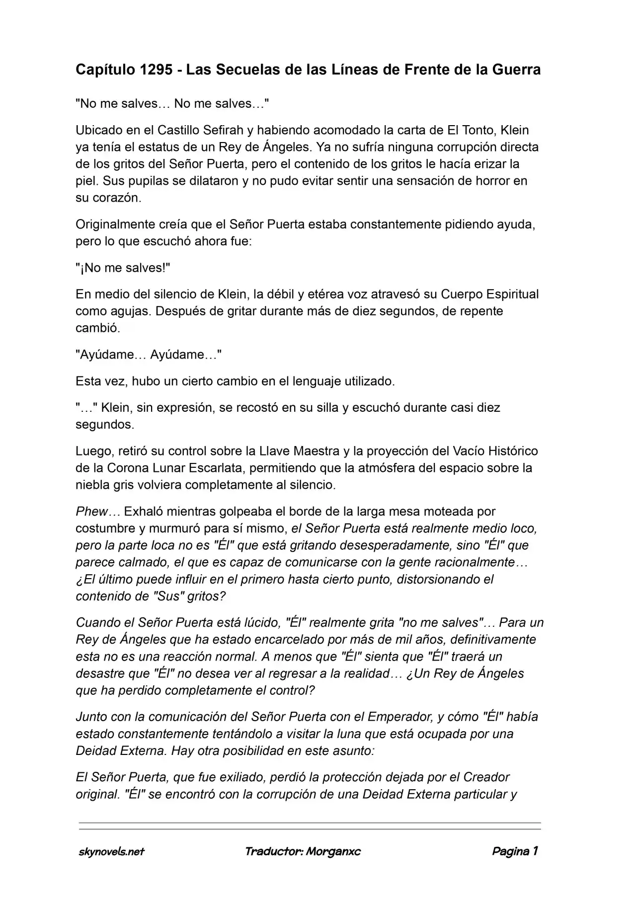 Lord Of The Mysteries (Novela) - Capítulo 1295 - Página 1 - LectorTMOo