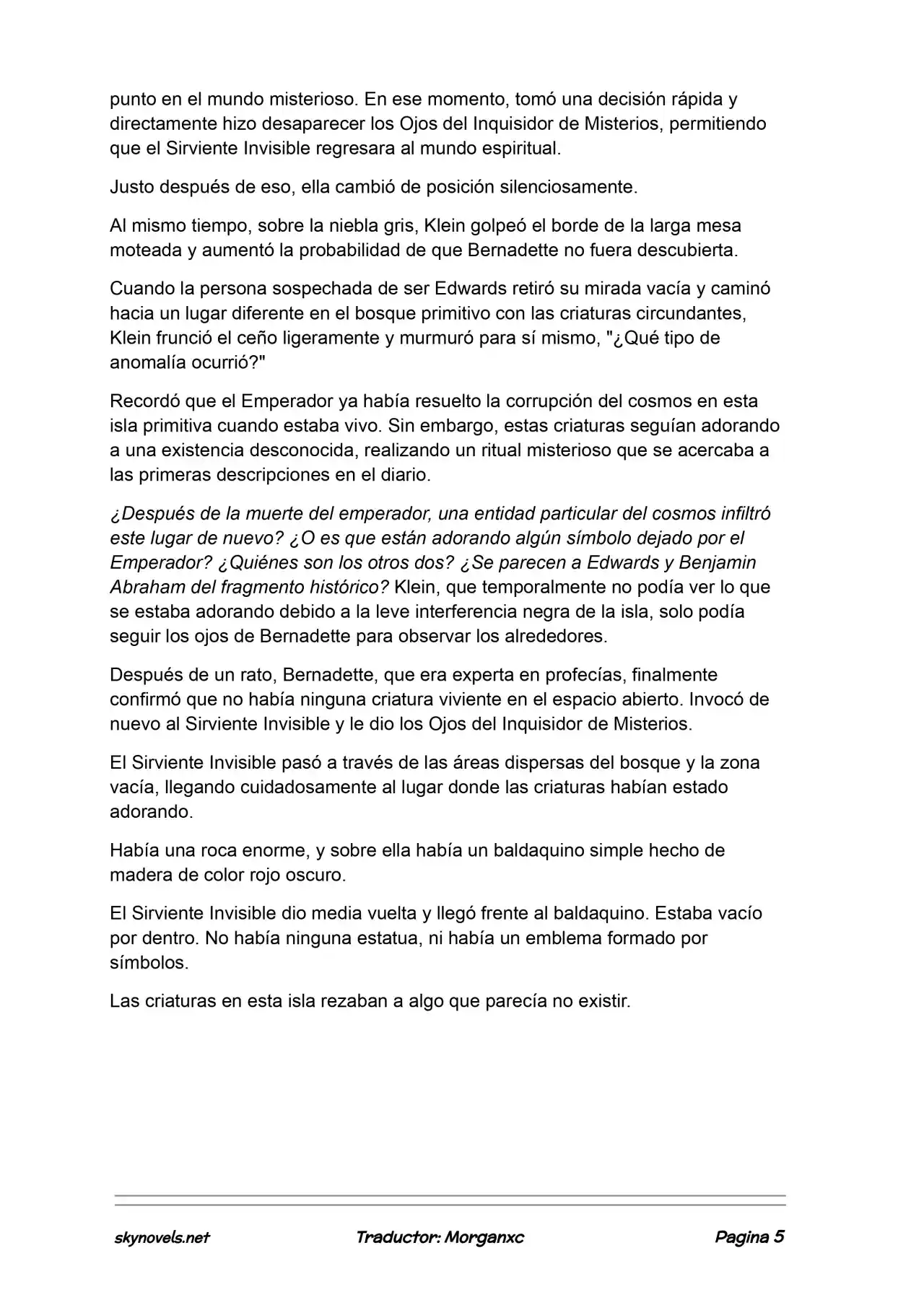 Lord Of The Mysteries (Novela) - Capítulo 1300 - Página 5 - LectorTMOo
