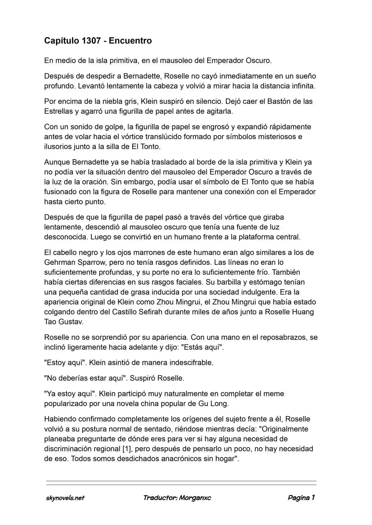 Lord Of The Mysteries (Novela) - Capítulo 1307 - Página 1 - LectorTMOo