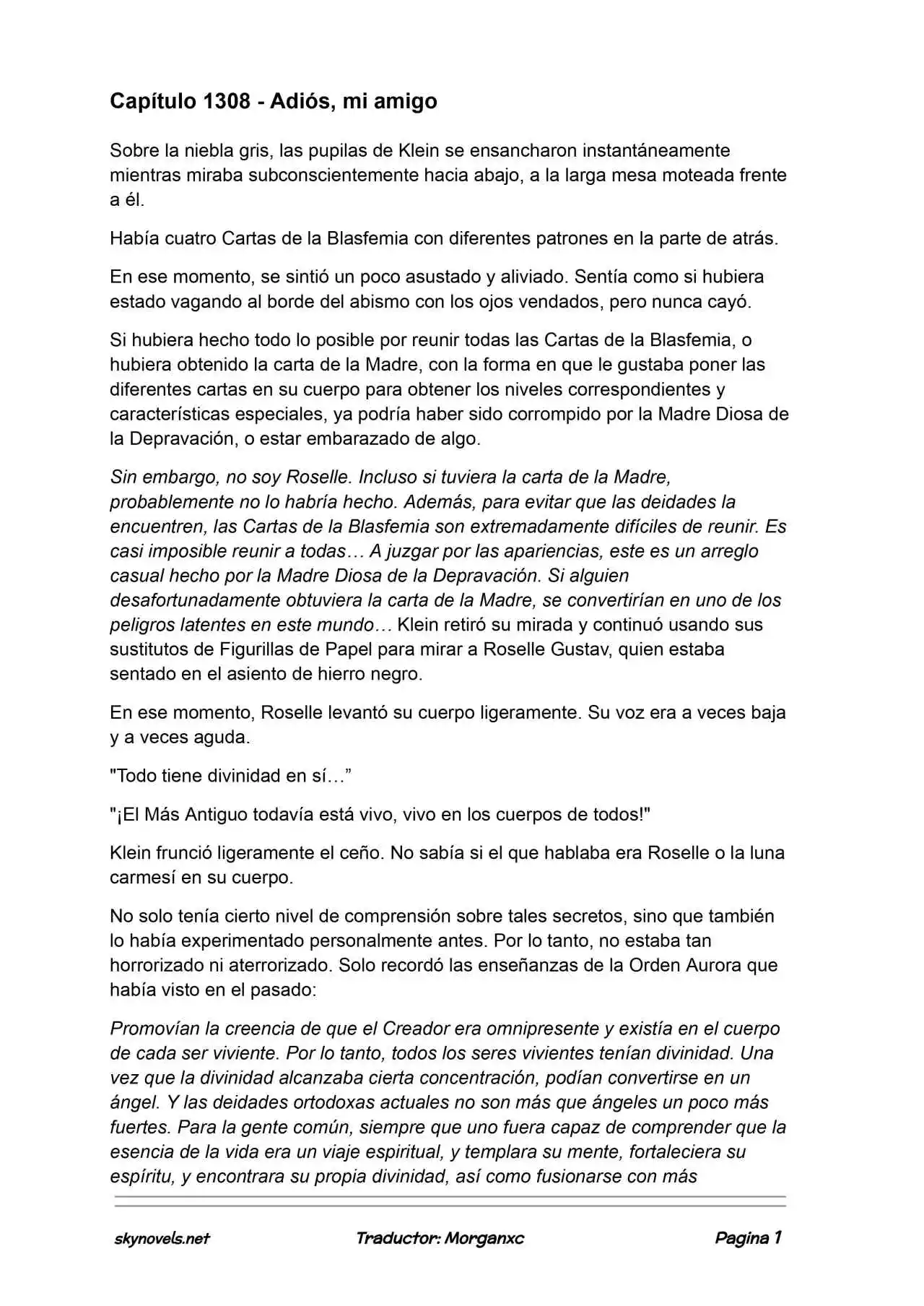 Lord Of The Mysteries (Novela) - Capítulo 1308 - Página 1 - LectorTMOo