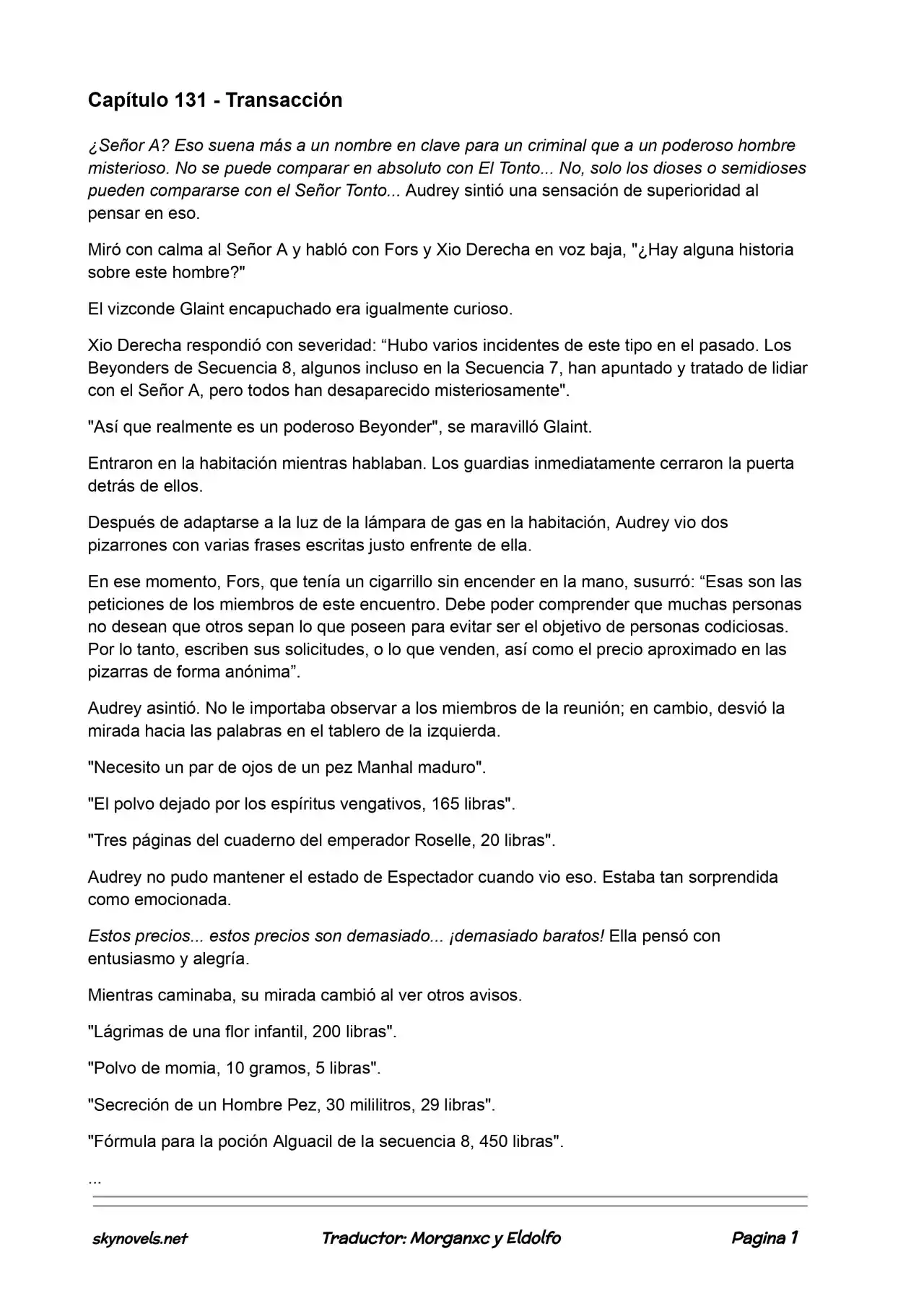 Lord Of The Mysteries (Novela) - Capítulo 131 - Página 1 - LectorTMOo