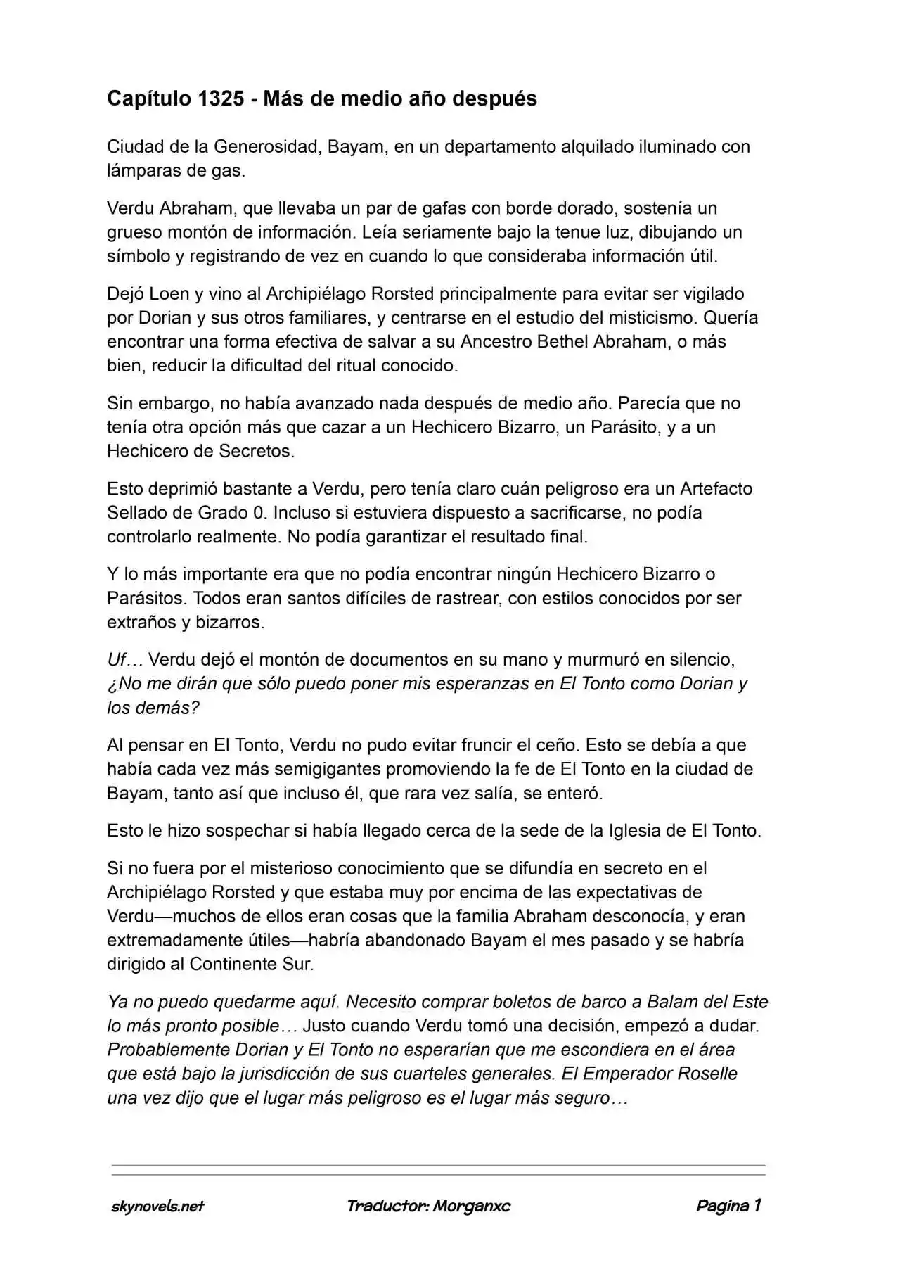 Lord Of The Mysteries (Novela) - Capítulo 1325 - Página 1 - LectorTMOo