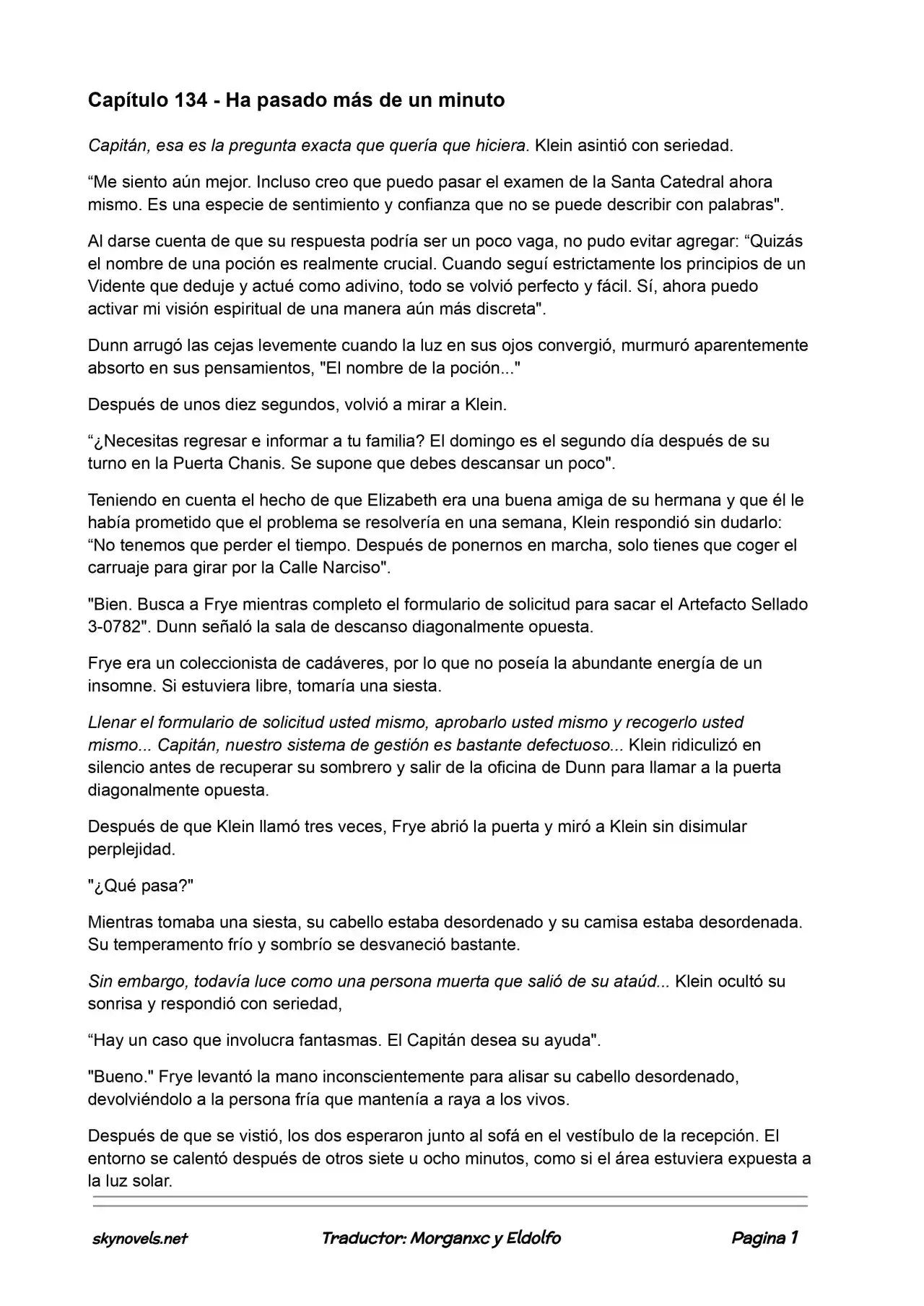 Lord Of The Mysteries (Novela) - Capítulo 134 - Página 1 - LectorTMOo