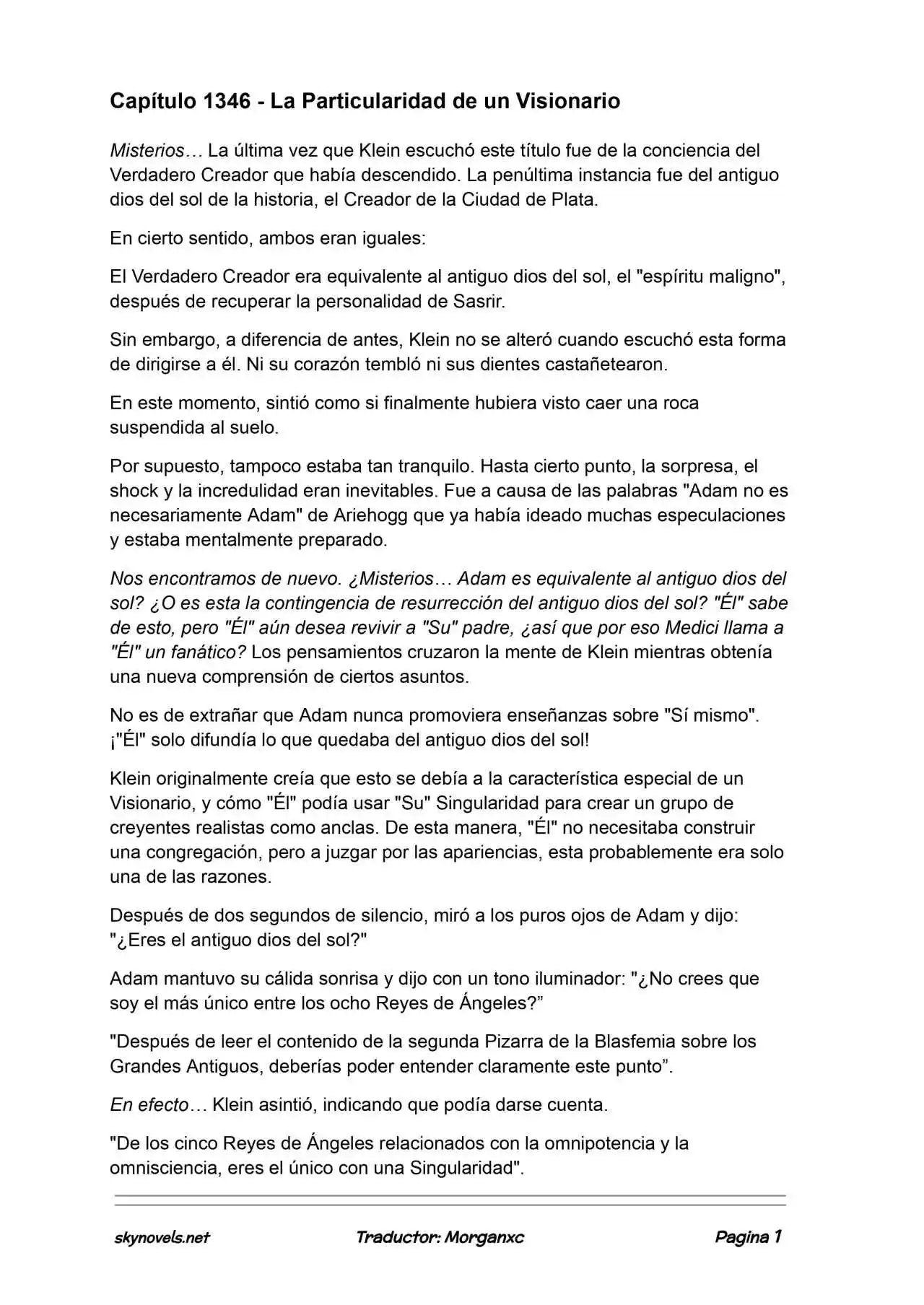 Lord Of The Mysteries (Novela) - Capítulo 1346 - Página 1 - LectorTMOo