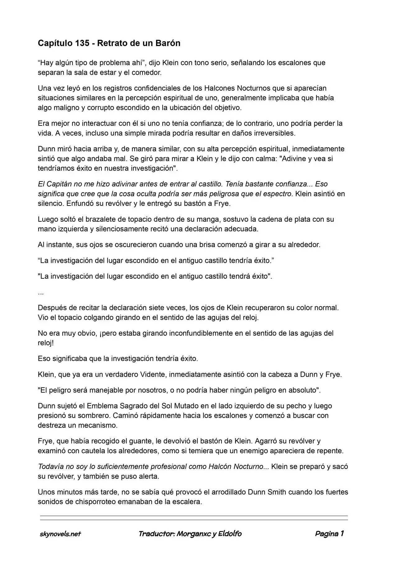 Lord Of The Mysteries (Novela) - Capítulo 135 - Página 1 - LectorTMOo