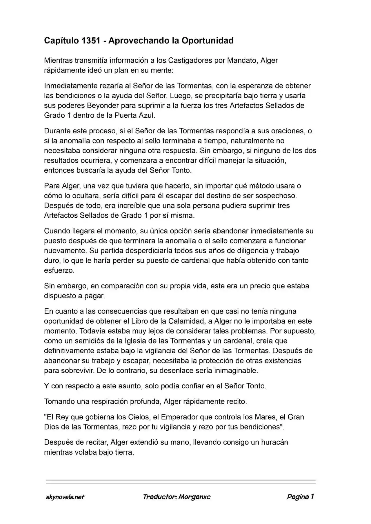 Lord Of The Mysteries (Novela) - Capítulo 1351 - Página 1 - LectorTMOo