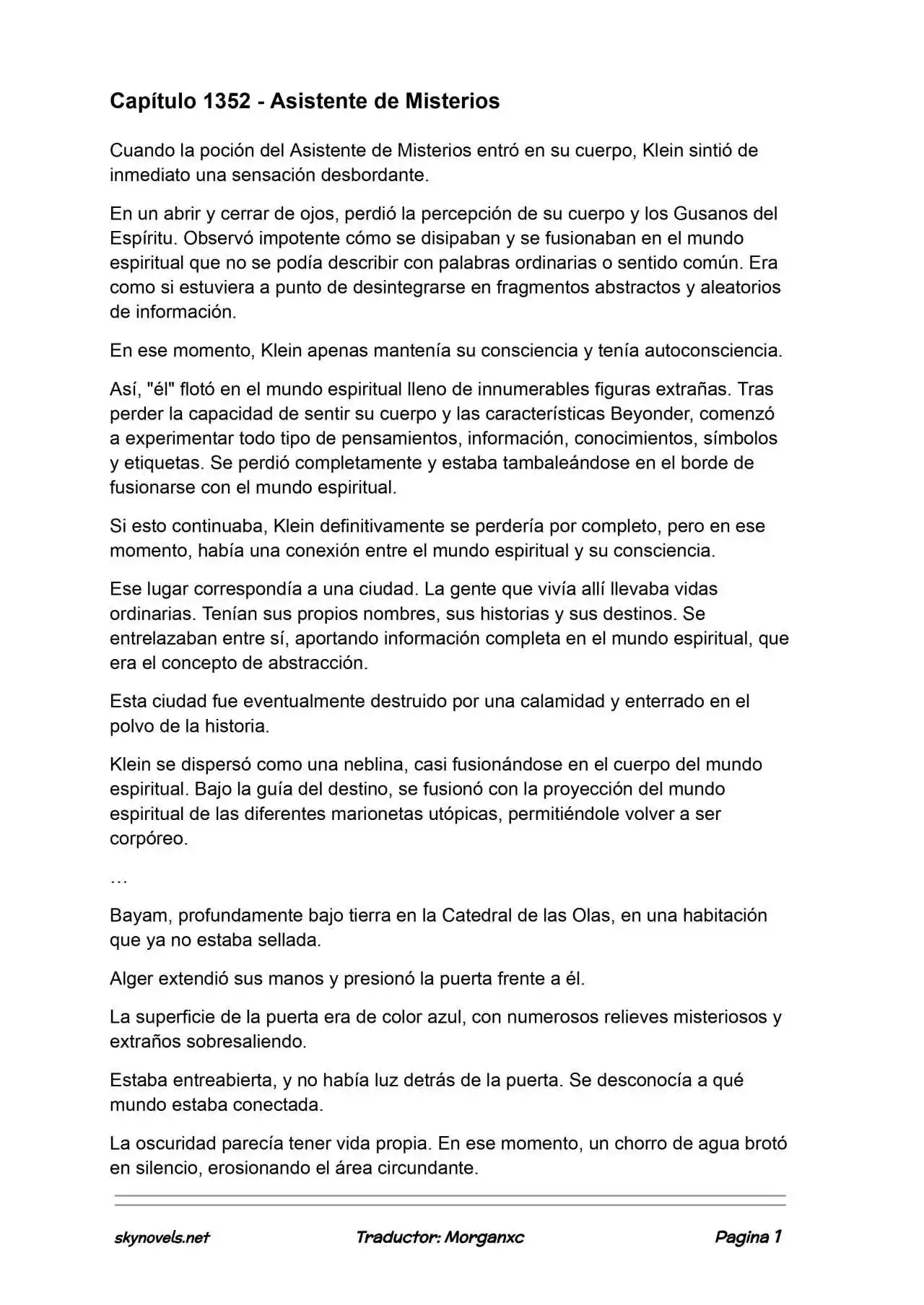 Lord Of The Mysteries (Novela) - Capítulo 1352 - Página 1 - LectorTMOo