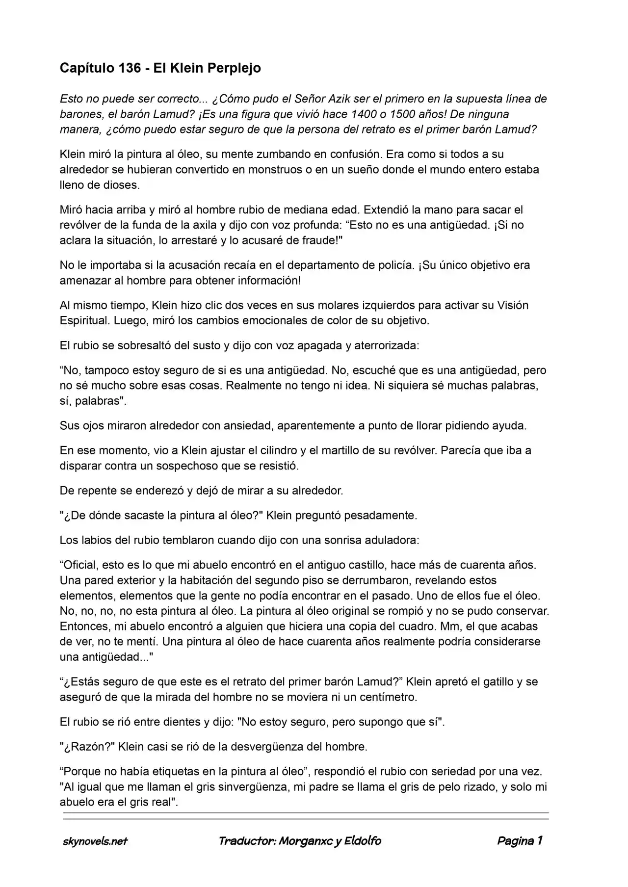 Lord Of The Mysteries (Novela) - Capítulo 136 - Página 1 - LectorTMOo