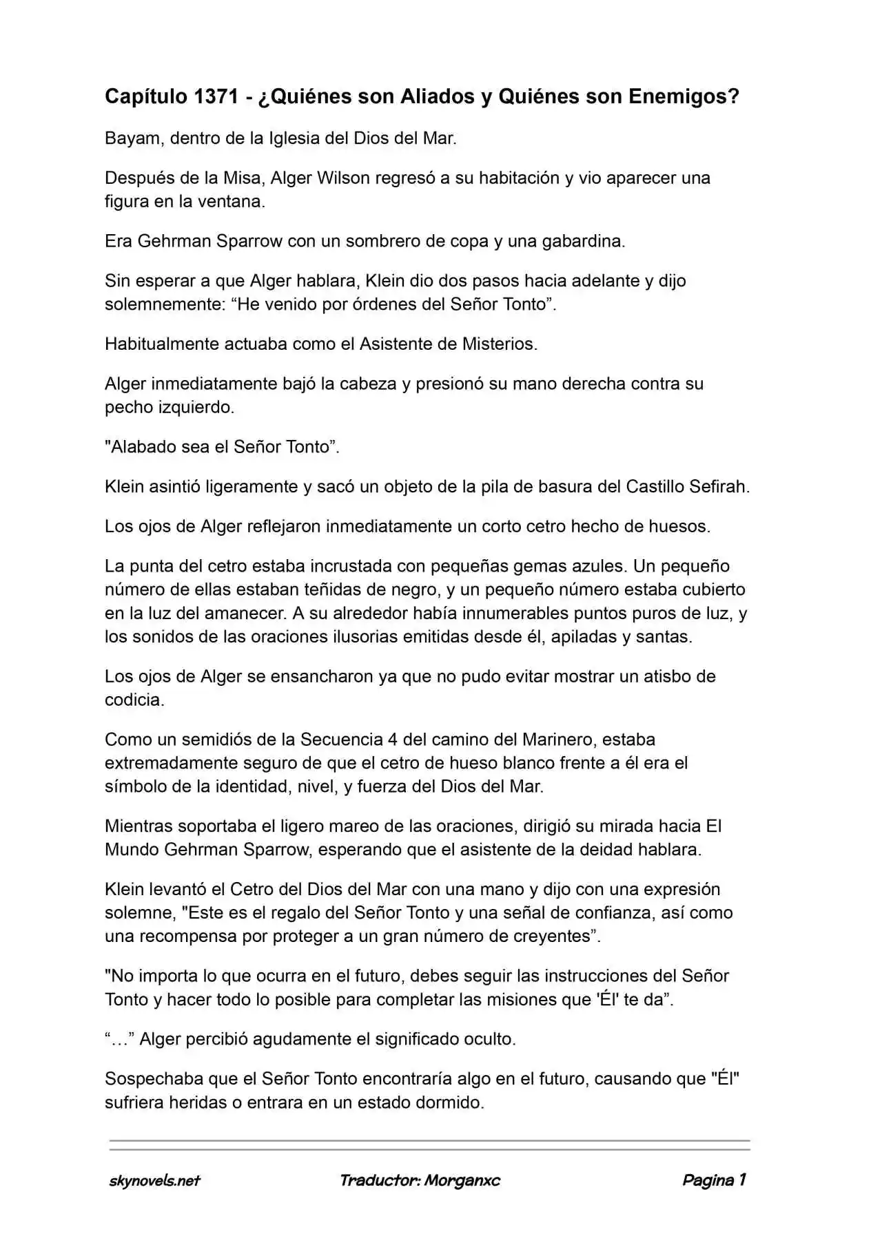 Lord Of The Mysteries (Novela) - Capítulo 1371 - Página 1 - LectorTMOo