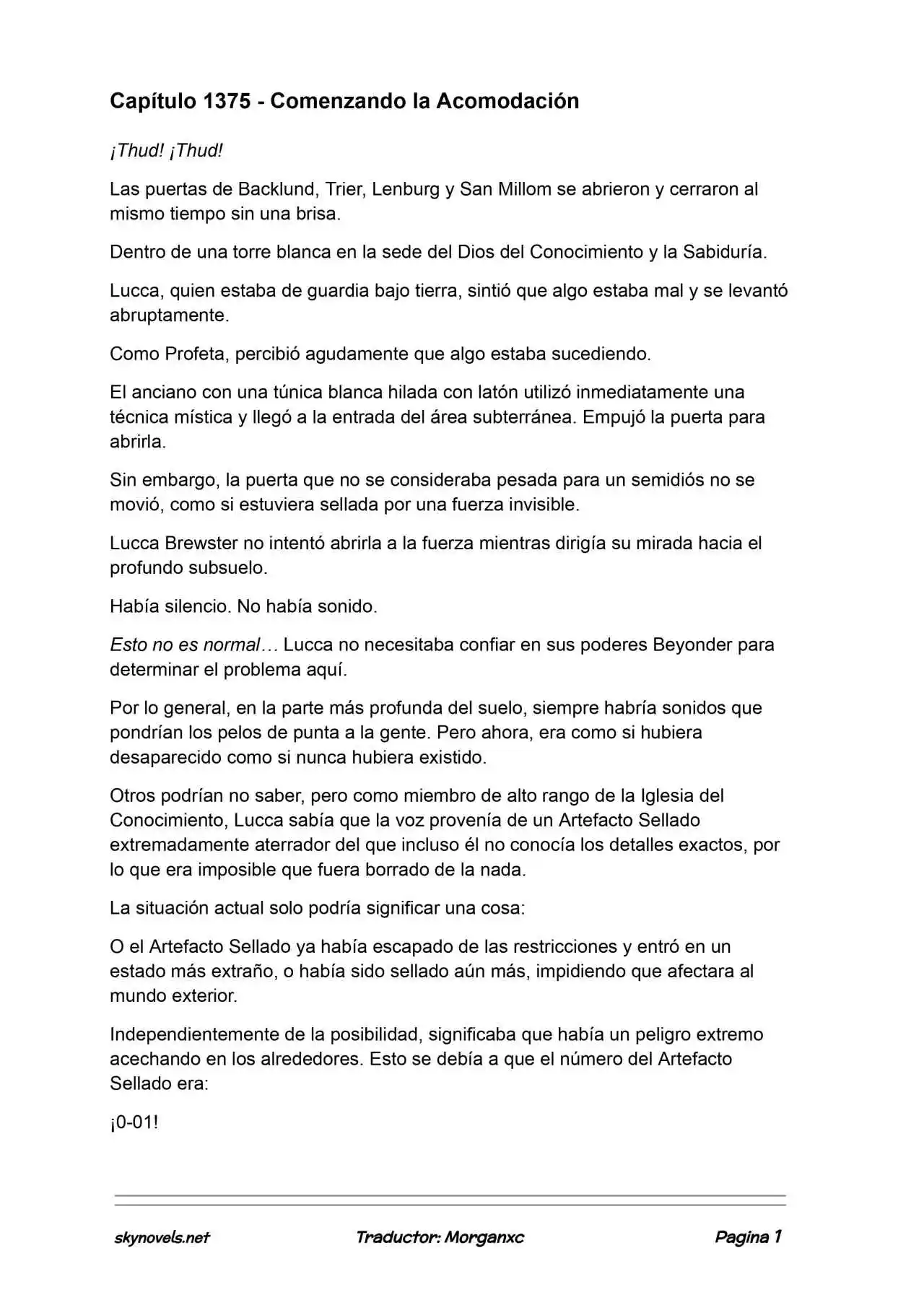 Lord Of The Mysteries (Novela) - Capítulo 1375 - Página 1 - LectorTMOo