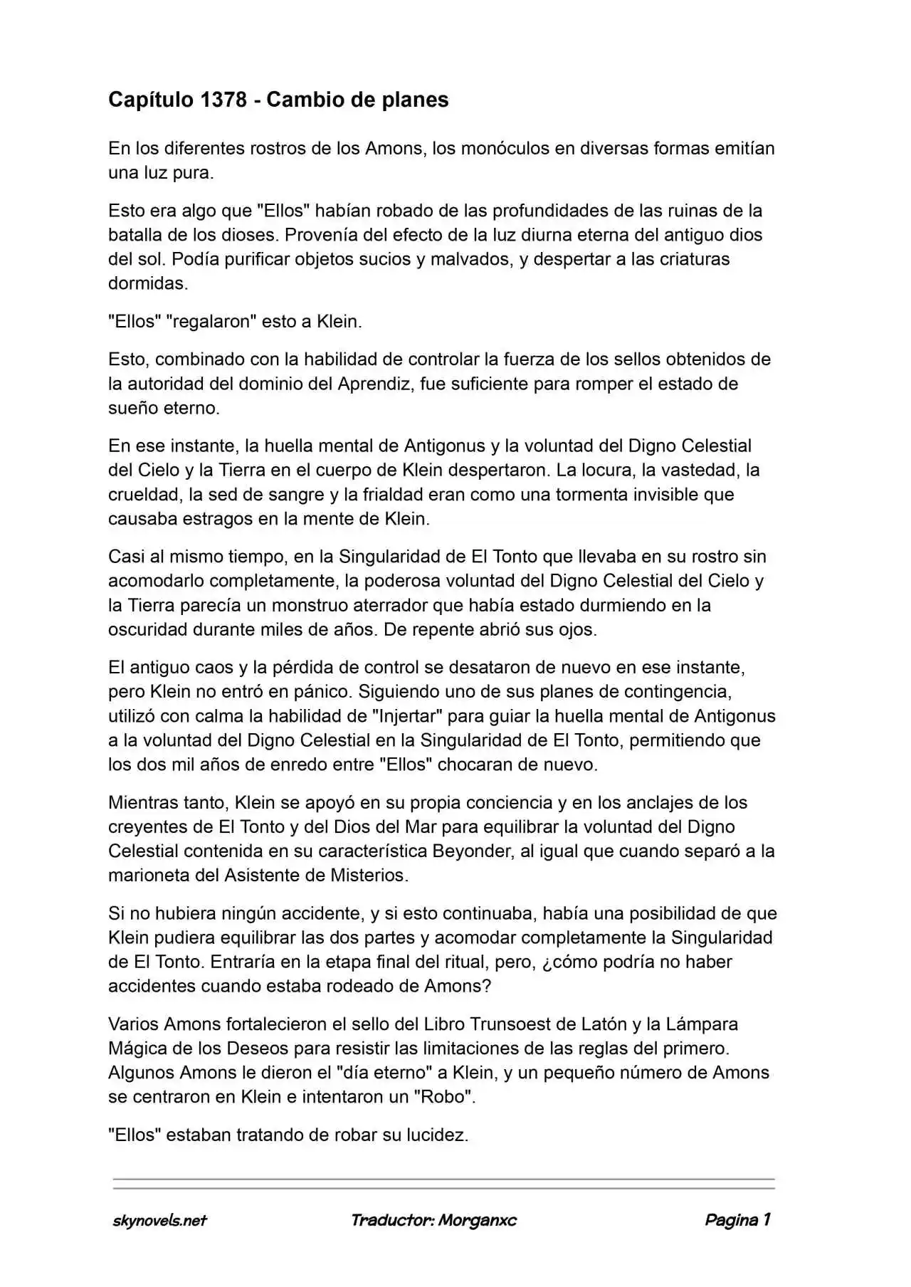 Lord Of The Mysteries (Novela) - Capítulo 1378 - Página 1 - LectorTMOo
