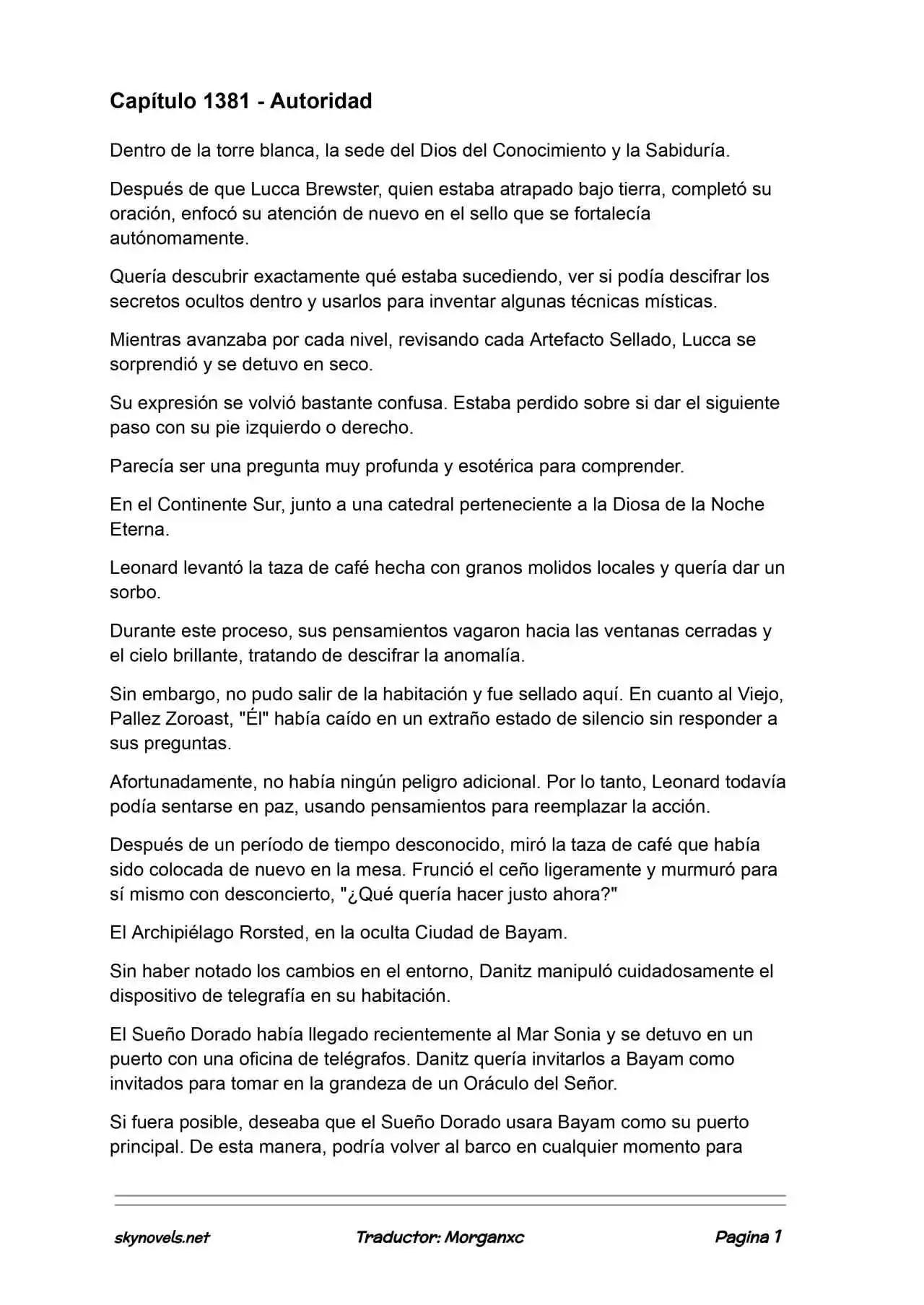 Lord Of The Mysteries (Novela) - Capítulo 1381 - Página 1 - LectorTMOo