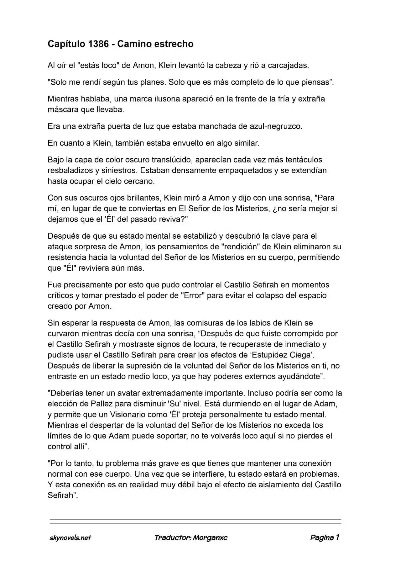 Lord Of The Mysteries (Novela) - Capítulo 1386 - Página 1 - LectorTMOo